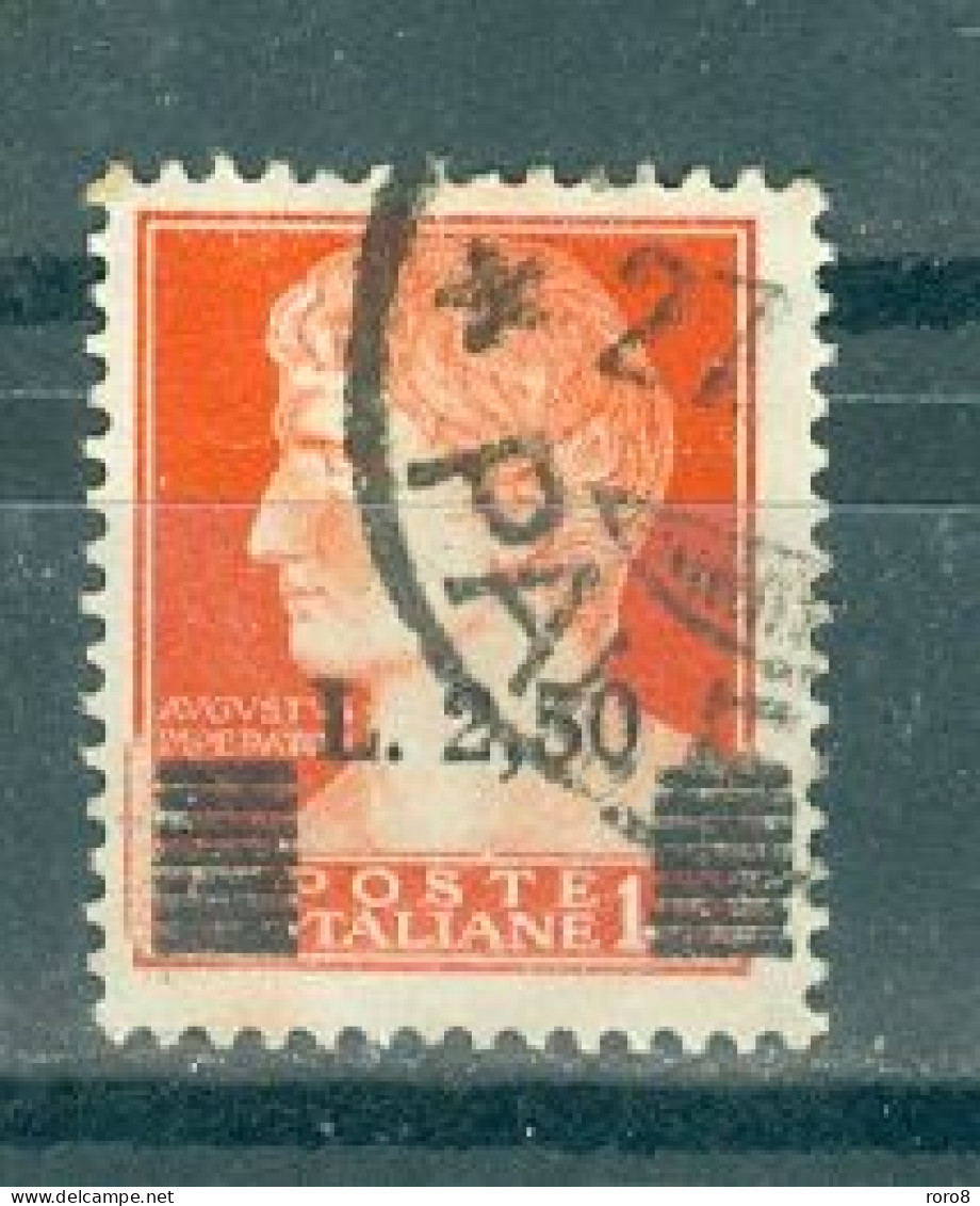 ITALIE - N°454 Oblitéré - Timbres De La République Sociale Italienne De 1944 Surchargés. - Usados