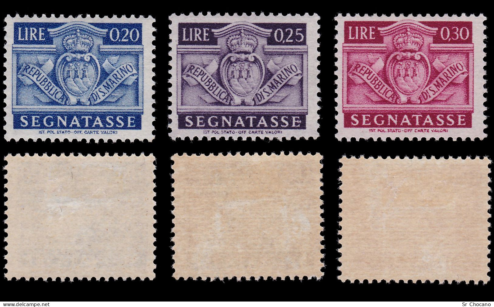SAN MARINO POSTAGE DUE STAMPS.1945. SCOTT J65-J74.MH. - Unused Stamps
