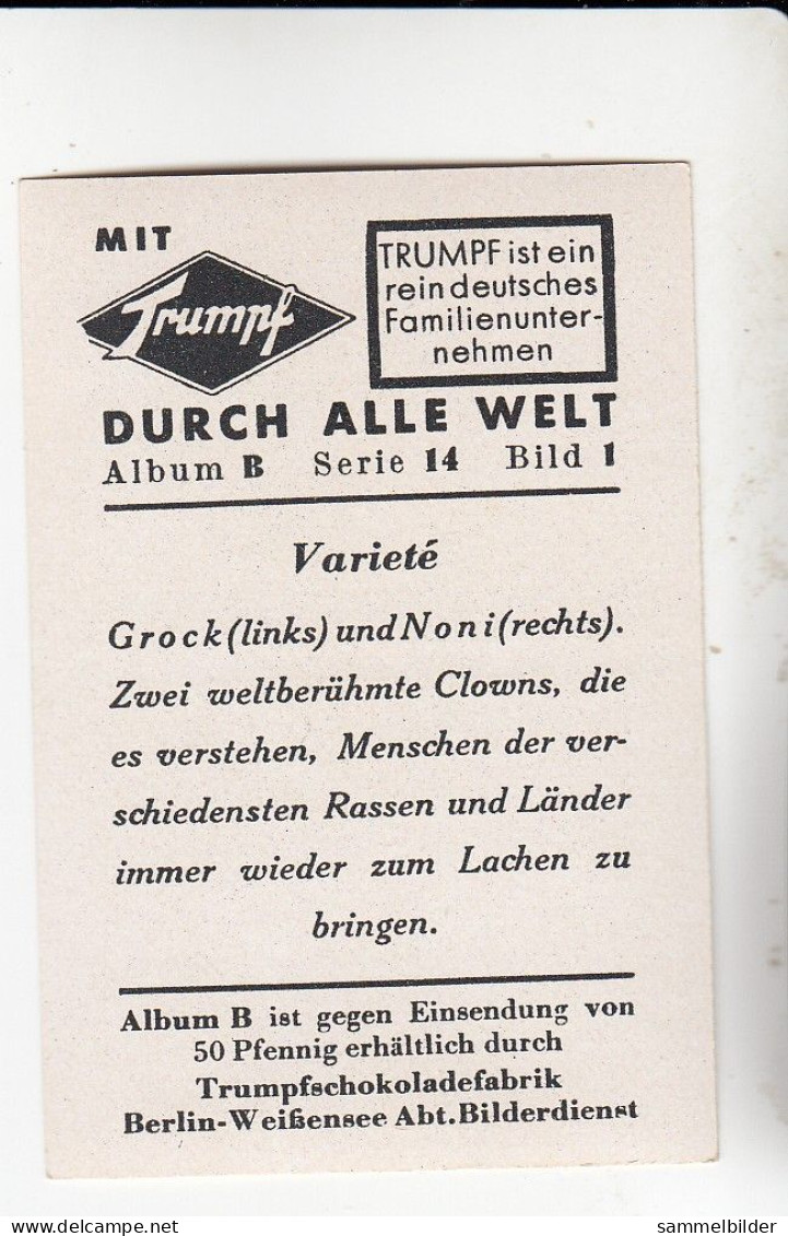 Mit Trumpf Durch Alle Welt Variete Grock Und Noni Weltberühmte Clowns     B Serie 14 #1 Von 1933 - Other Brands