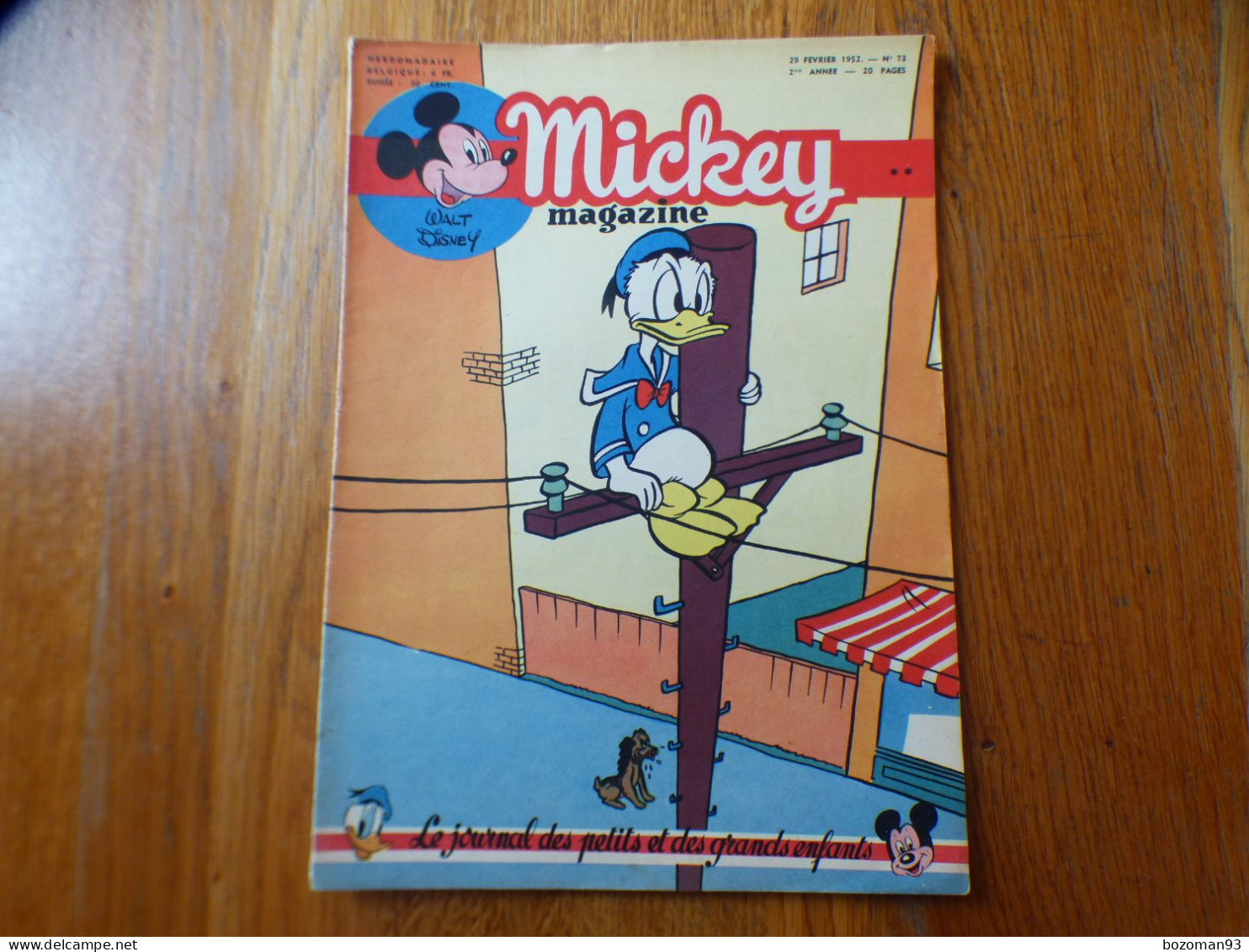 JOURNAL MICKEY BELGE N° 73  Du 29/02/1952 Avec  ALICE AU PAYS DES MERVEILLES + COVER DONALD - Journal De Mickey