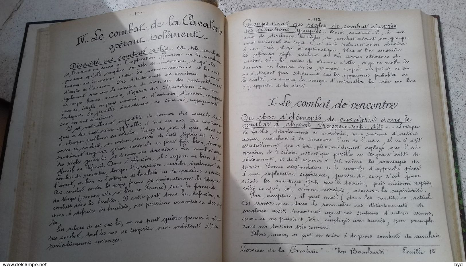 Service de la Cavalerie (Reiterdienst) - Général Friedrich Von Bernhardi - 1912