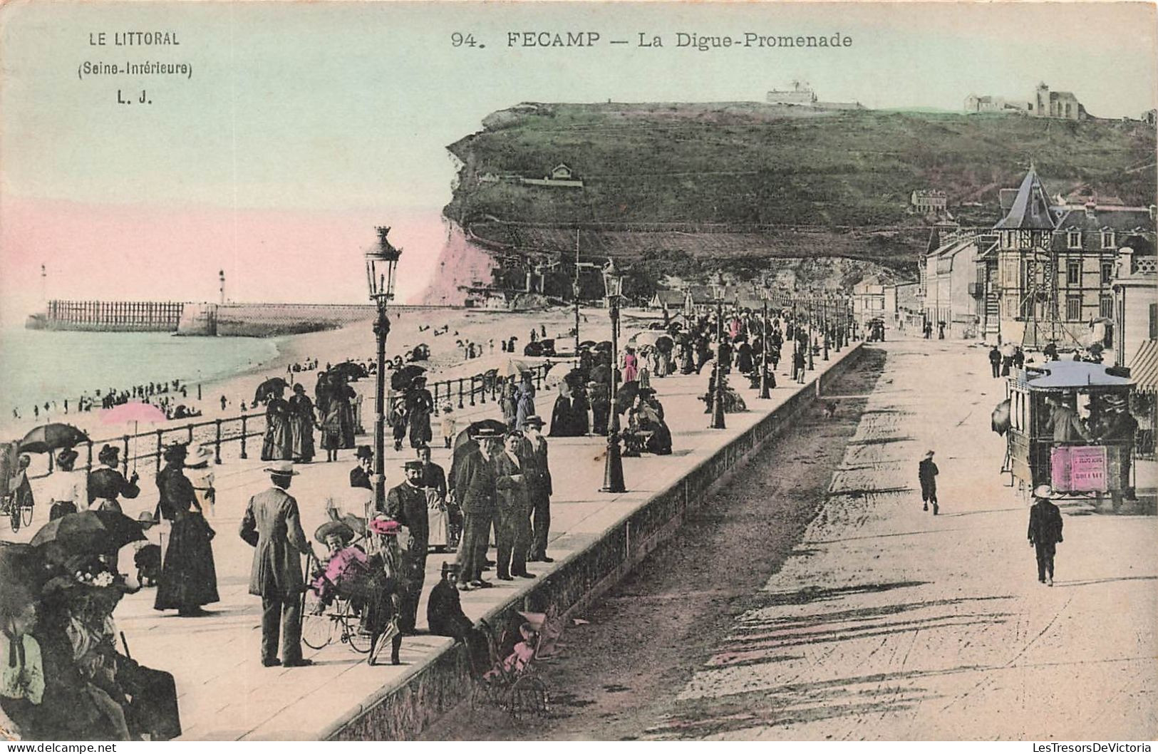 FRANCE - Fécamp - La Digue - Promenade - Colorisé - Animé - Carte Postale Ancienne - Fécamp