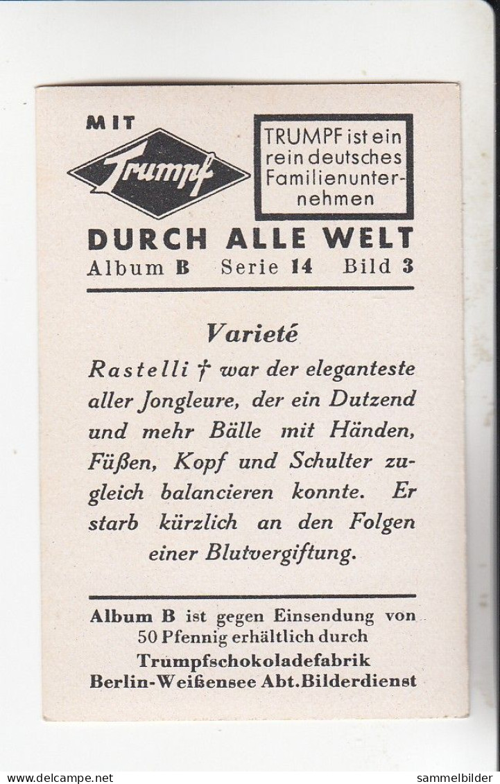 Mit Trumpf Durch Alle Welt Variete Rastelli Jongleur    B Serie 14 #3 Von 1933 - Otras Marcas