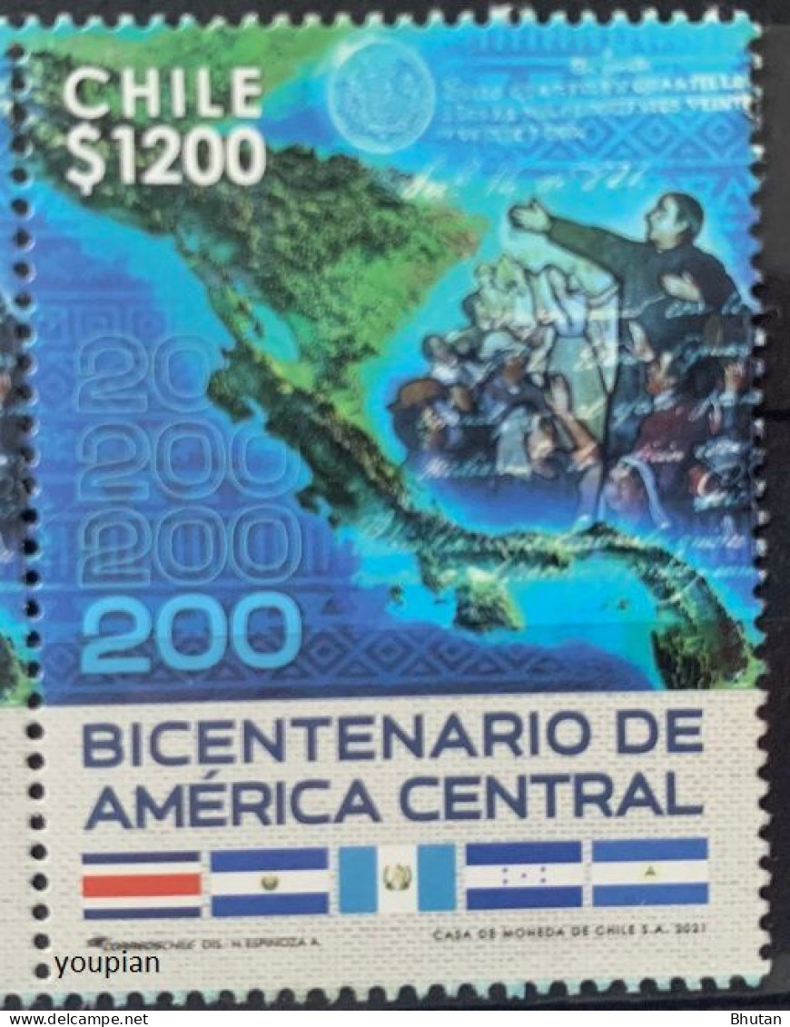 Chile 2021, Bicentenary Of Central America, MNH Single Stamp - Cile