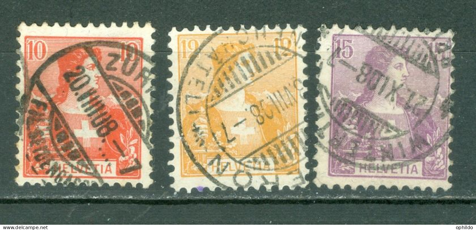 Suisse   Yvert 116/118  Ou  Zum  104/106  Ob  TB   - Used Stamps