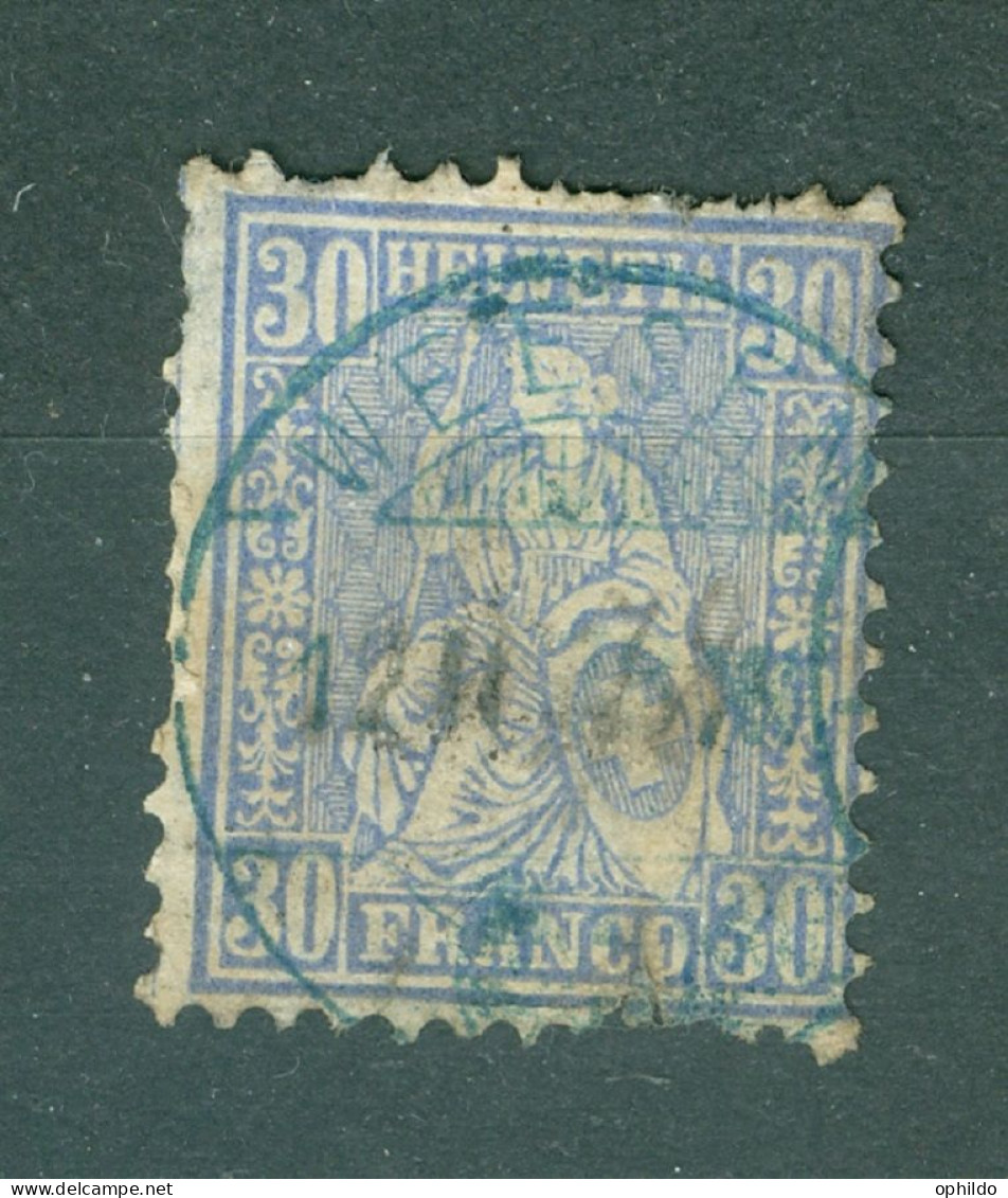 Suisse  Weesen  En  Bleu Sur Zum  41  Defectueux   - Used Stamps