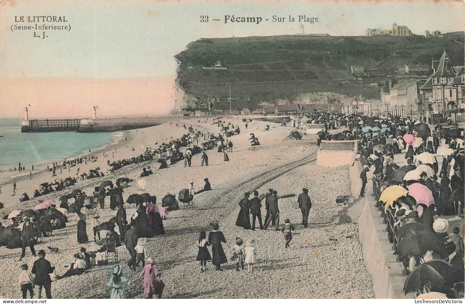 FRANCE - Fécamp - Vue Sur La Plage - Colorisé - Animé - Le Littoral - Carte Postale Ancienne - Fécamp