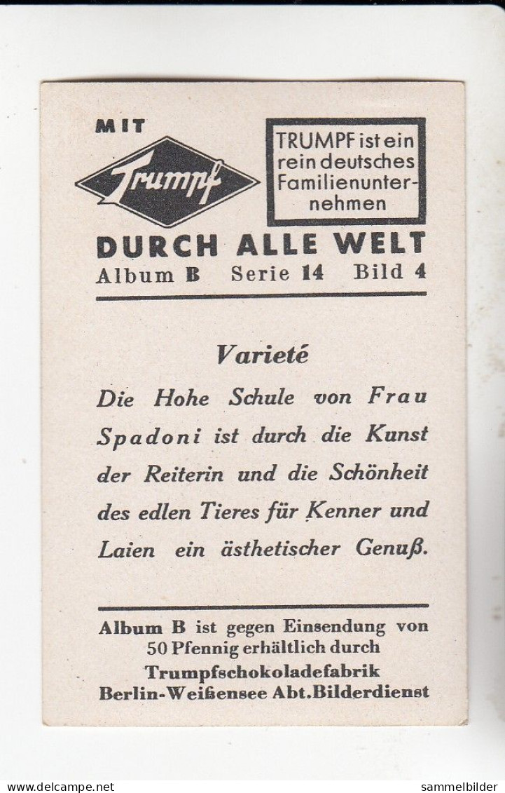 Mit Trumpf Durch Alle Welt Variete Frau Spadoni Reitkunst     B Serie 14 #4 Von 1933 - Otras Marcas