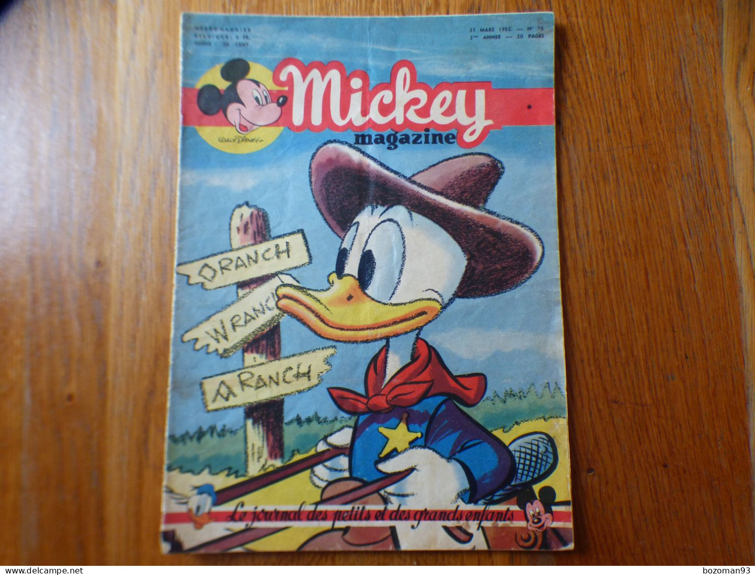 JOURNAL MICKEY BELGE N° 76 Du 21/03/1952 Avec  ALICE AU PAYS DES MERVEILLES + COVER DONALD - Journal De Mickey