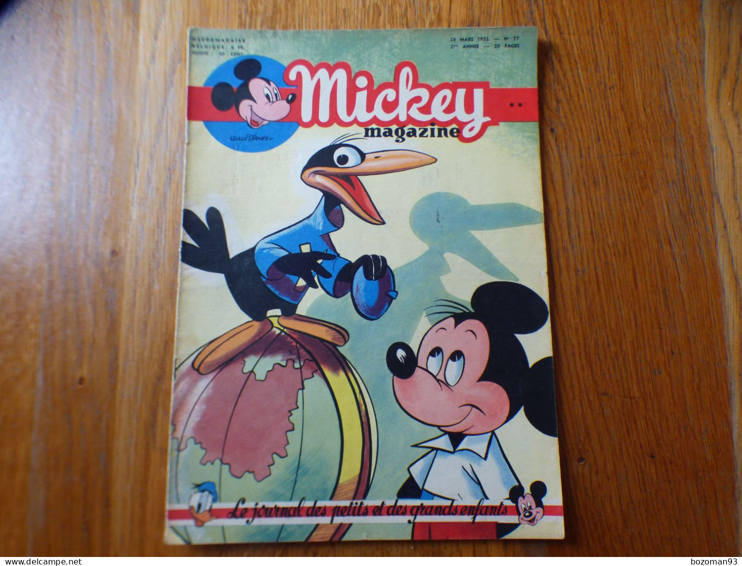 JOURNAL MICKEY BELGE N° 77 Du 28/03/1952 Avec  ALICE AU PAYS DES MERVEILLES + COVER MICKEY - Journal De Mickey