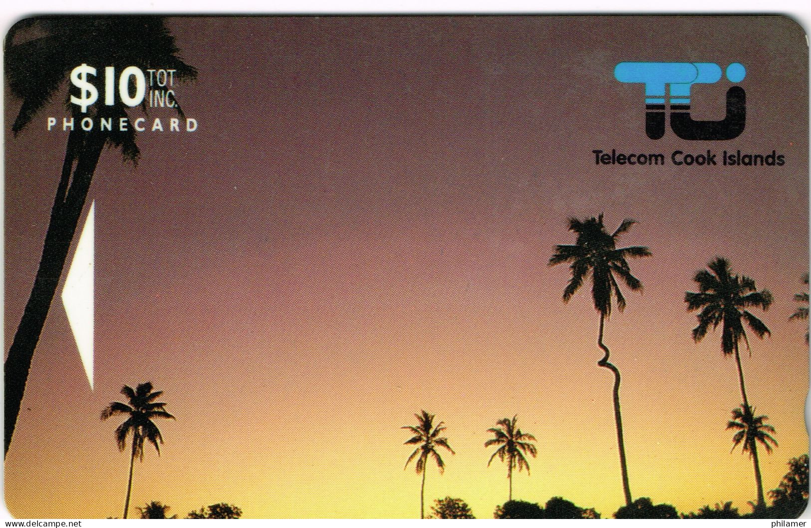 COOK ISLAND NOUVELLE ZELANDE NEW ZEALAND Telecarte Phonecard TTI PAYSAGE COCOTIER COCONUT  10 $ Ut BE - New Zealand