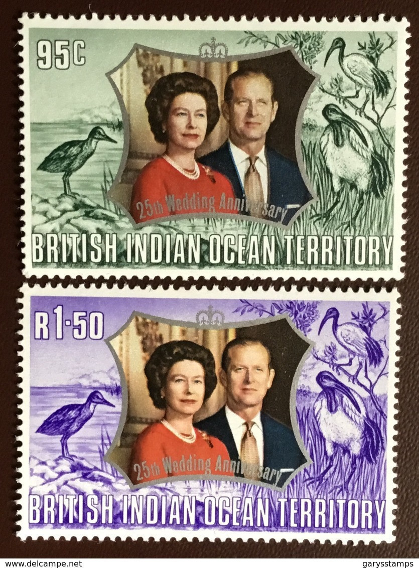 British Indian Ocean Territory BIOT 1972 Silver Wedding Birds MNH - Brits Indische Oceaanterritorium