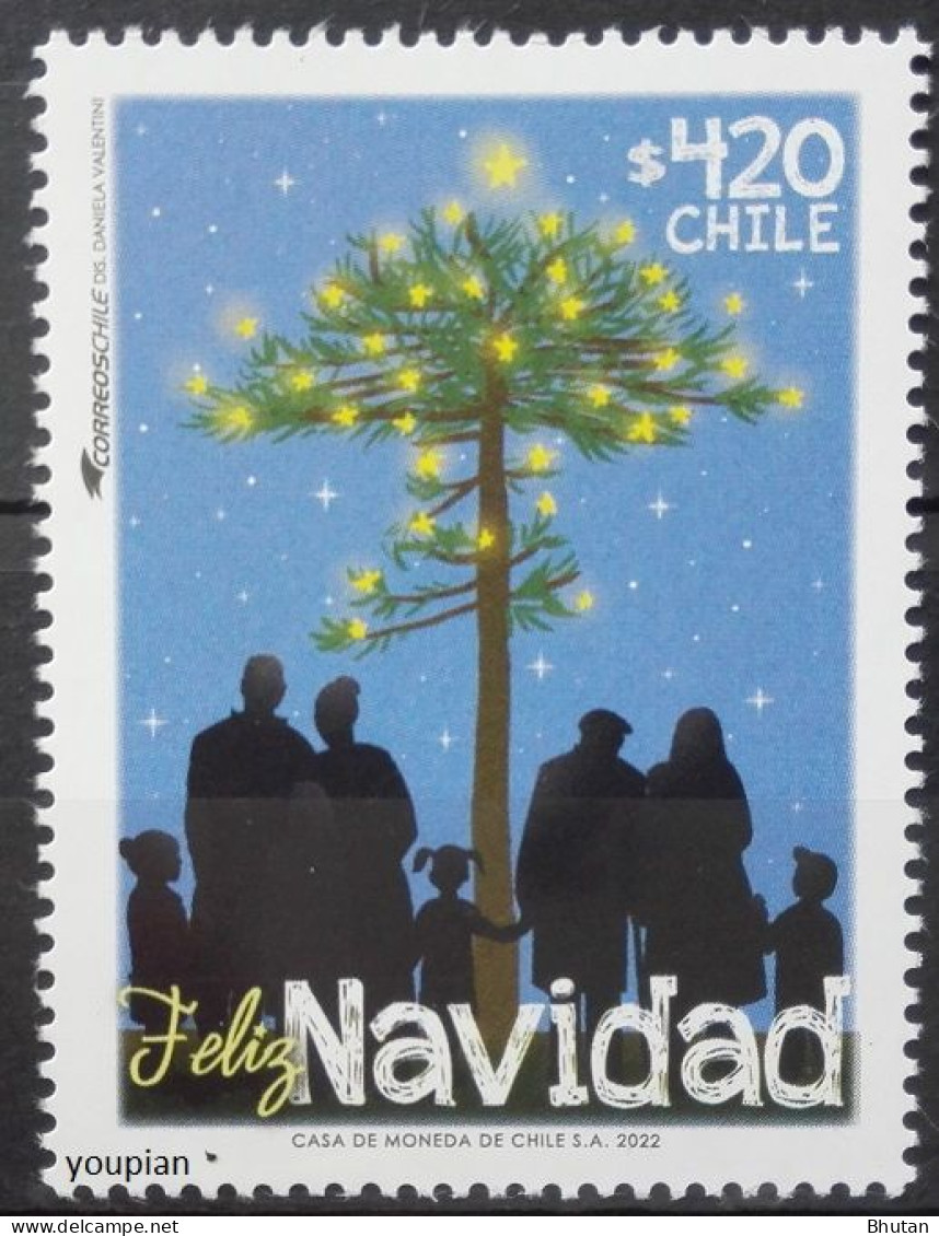 Chile 2022, Christmas, MNH Single Stamp - Chili