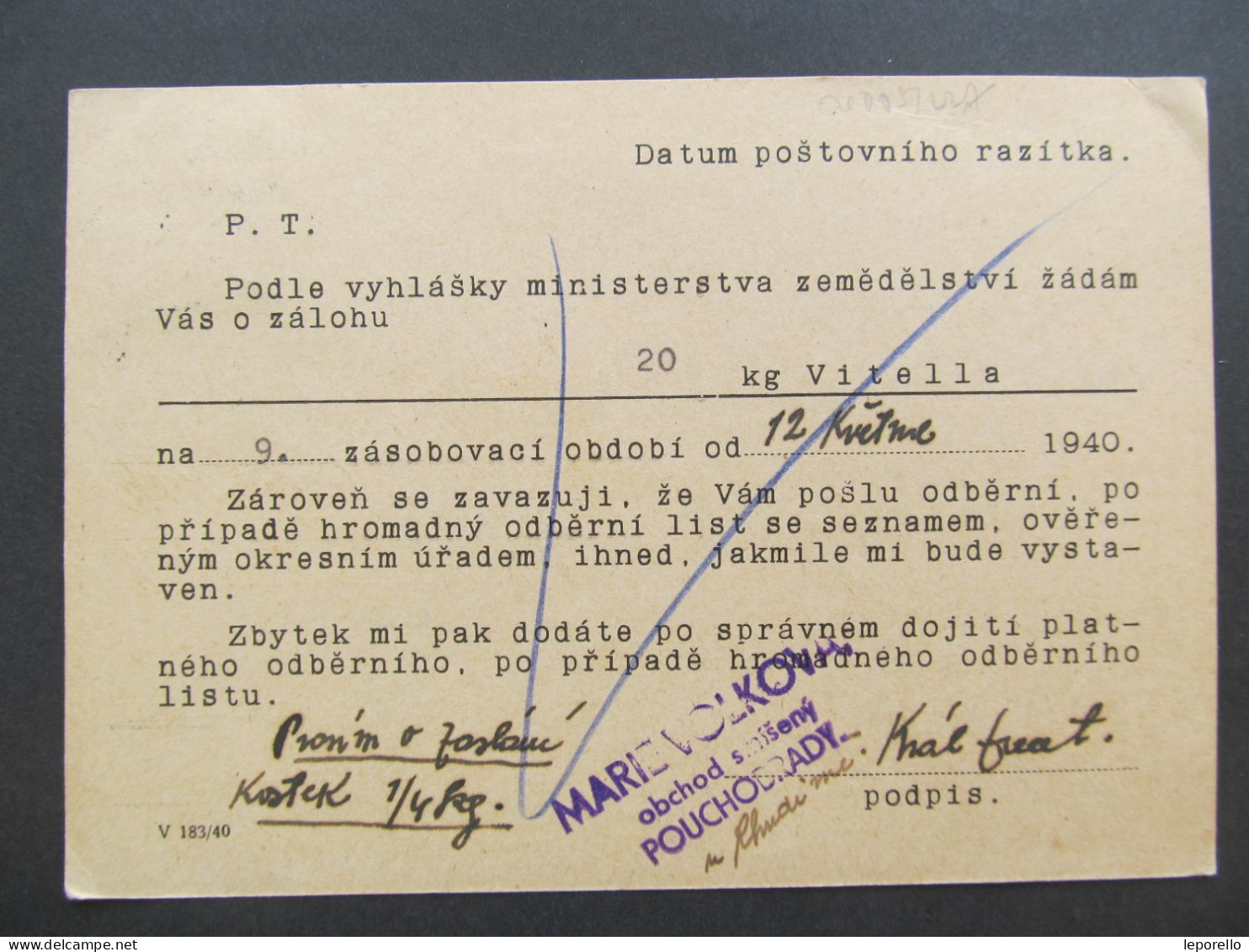 BRIEF Pouchobrady Sobětuchy Chrudim - Hradec Králové 1940 M. Volková  / P8568 - Lettres & Documents