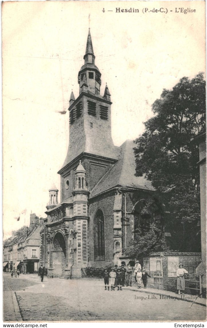 CPA Carte Postale France  Hesdin L'Eglise 1921    VM79943 - Hesdin