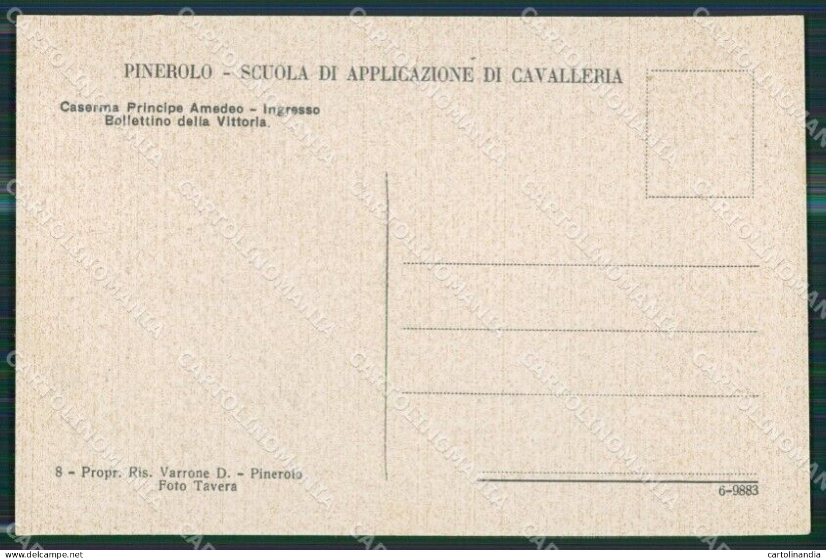 Torino Pinerolo Caserma Cartolina KV3779 - Autres & Non Classés