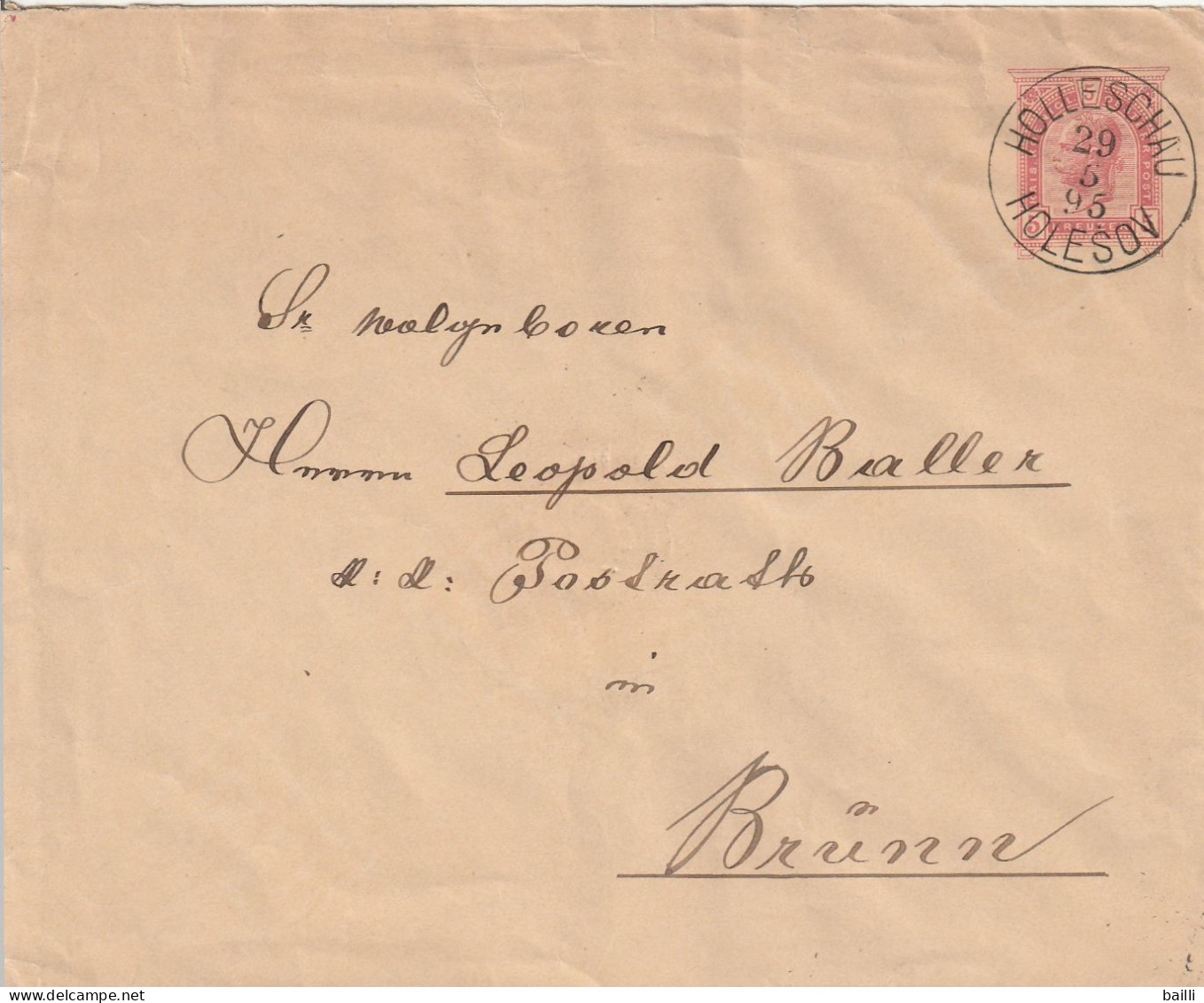 Autriche Entier Postal Holleschau 1895 - Enveloppes