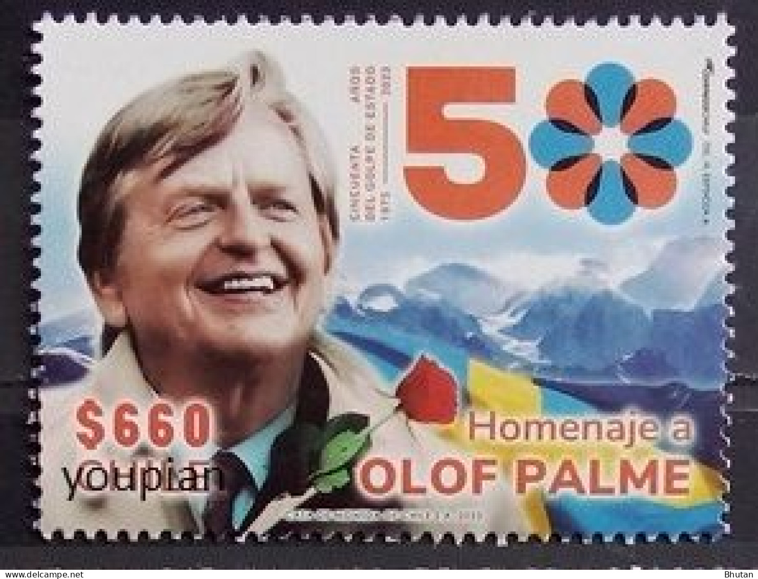 Chile 2023, Homage To Olaf Palme, MNH Single Stamp - Cile