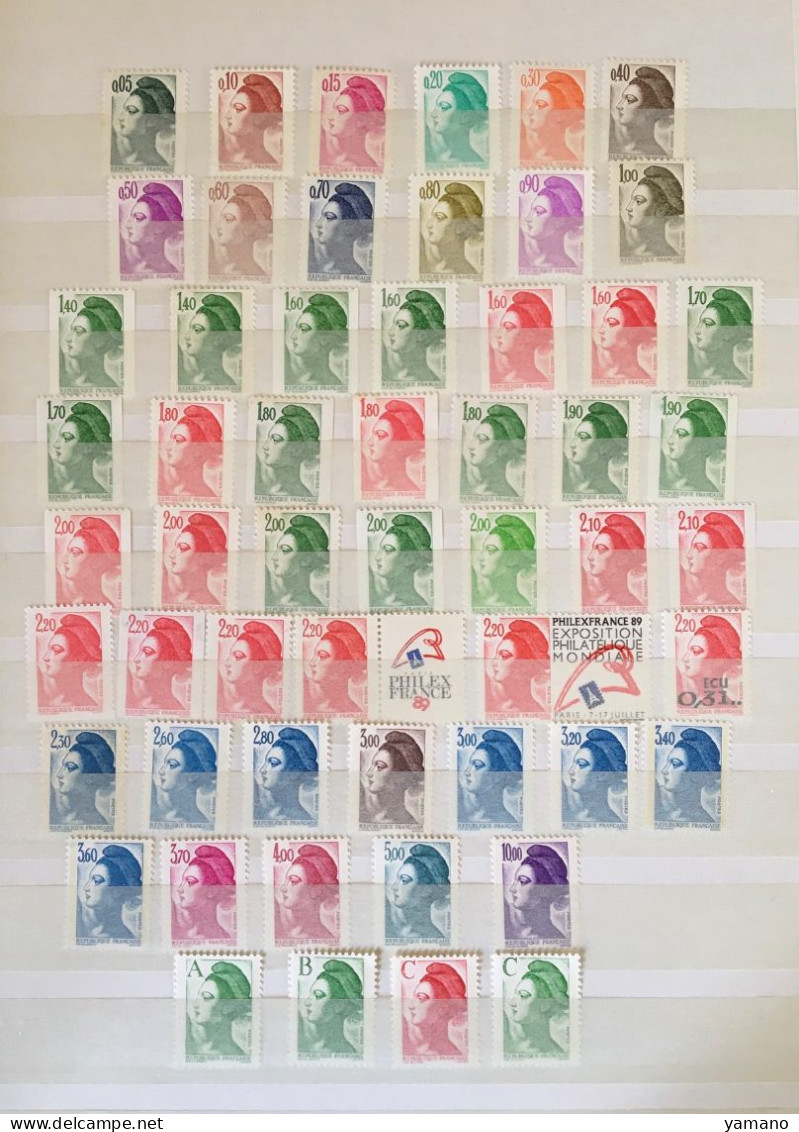 France 1980 -  SERIE COMPLETE DES  55 TIMBRES LIBERTE ,  NEUFS , TOUS DIFFERENTS - Ungebraucht