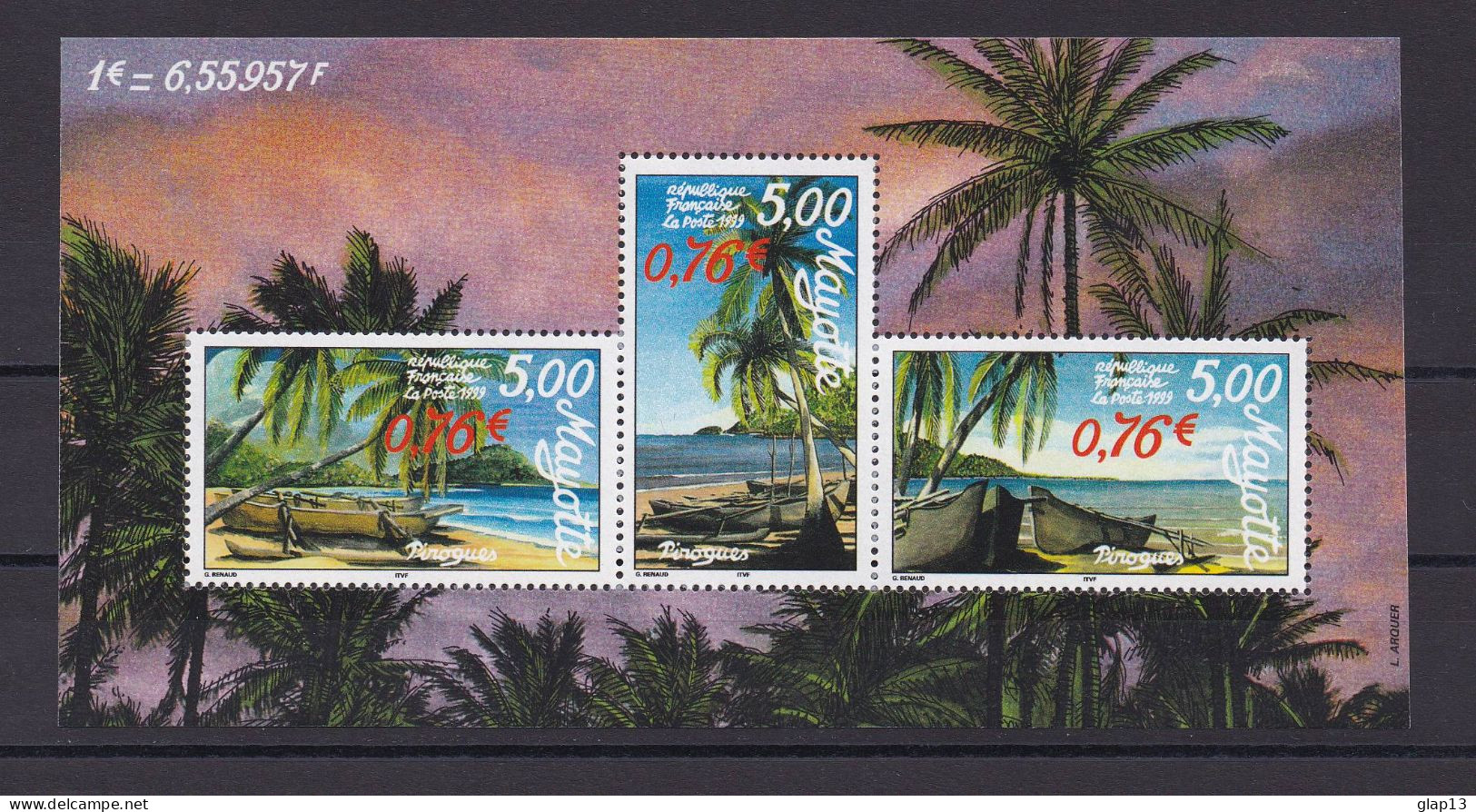 MAYOTTE 1999 BLOC N°2 NEUF** PYROGUES - Blocks & Sheetlets