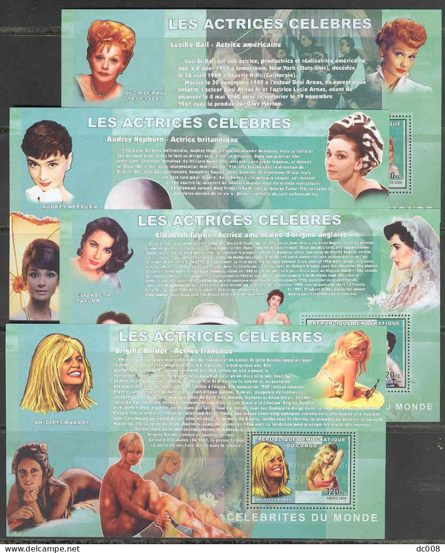 COB 2442-5 + BL428-31 Les Actrices Celebres Complet-volledig 5 Blocs - Mint/hinged