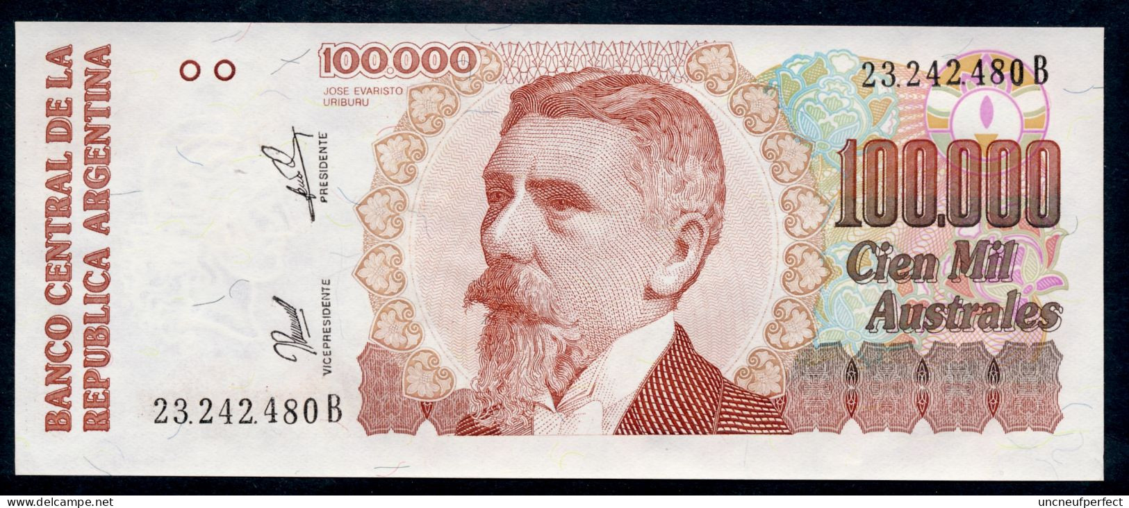 - 100.000/100000 Australes - 1990/91 - Série B   UNC NEUF - Argentinië