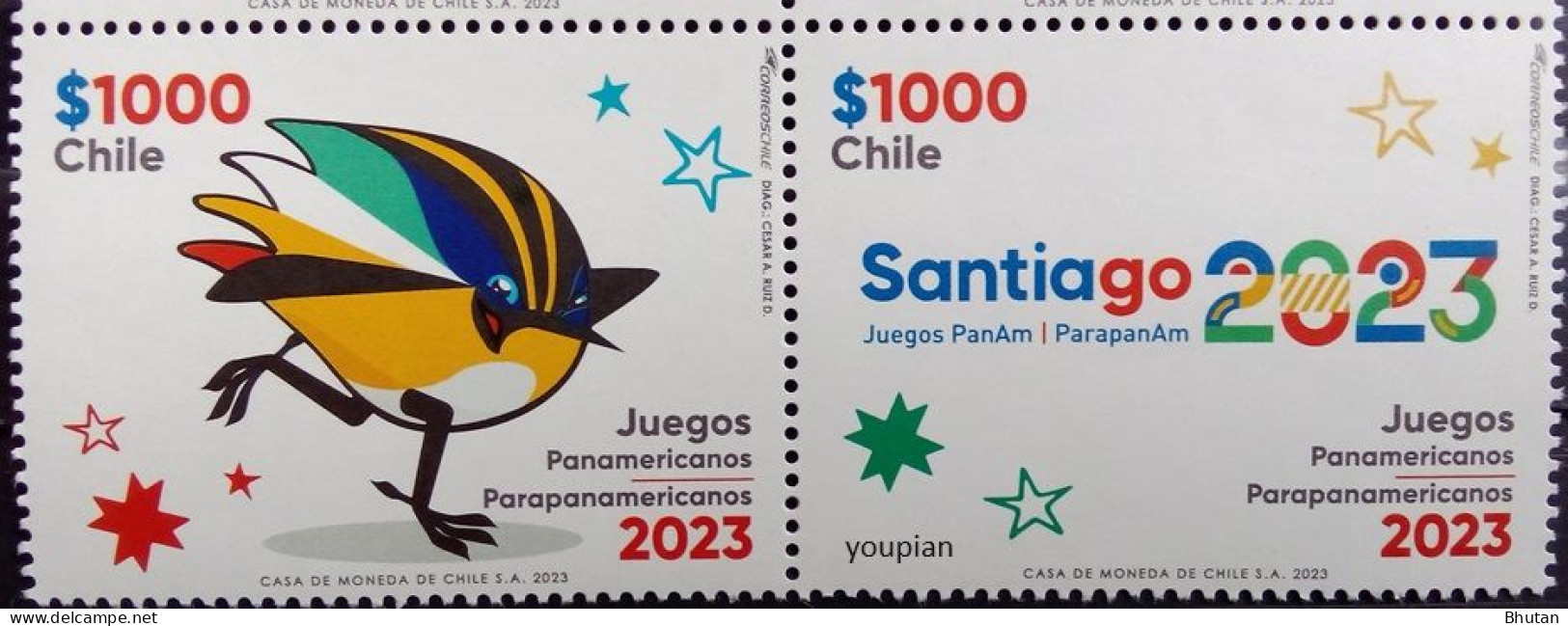 Chile 2023, Pan American And Parapan American Games In Santiago, MNH Stamps Strip - Chili