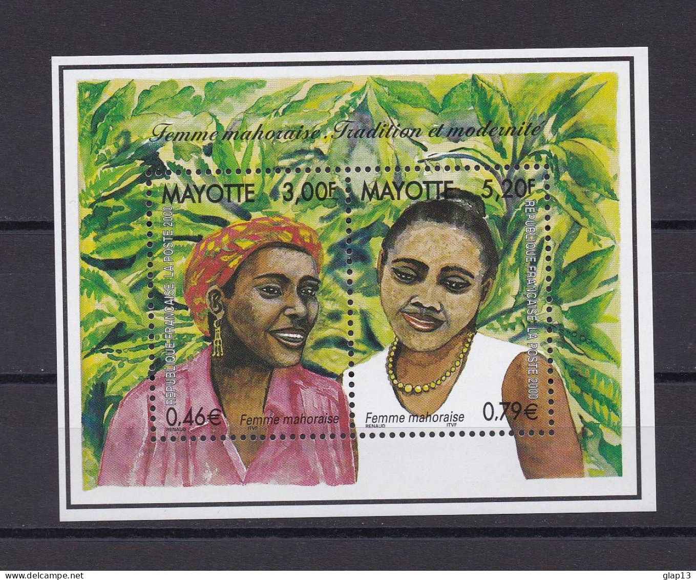 MAYOTTE 2000 BLOC N°3 NEUF** FEMMES - Hojas Y Bloques