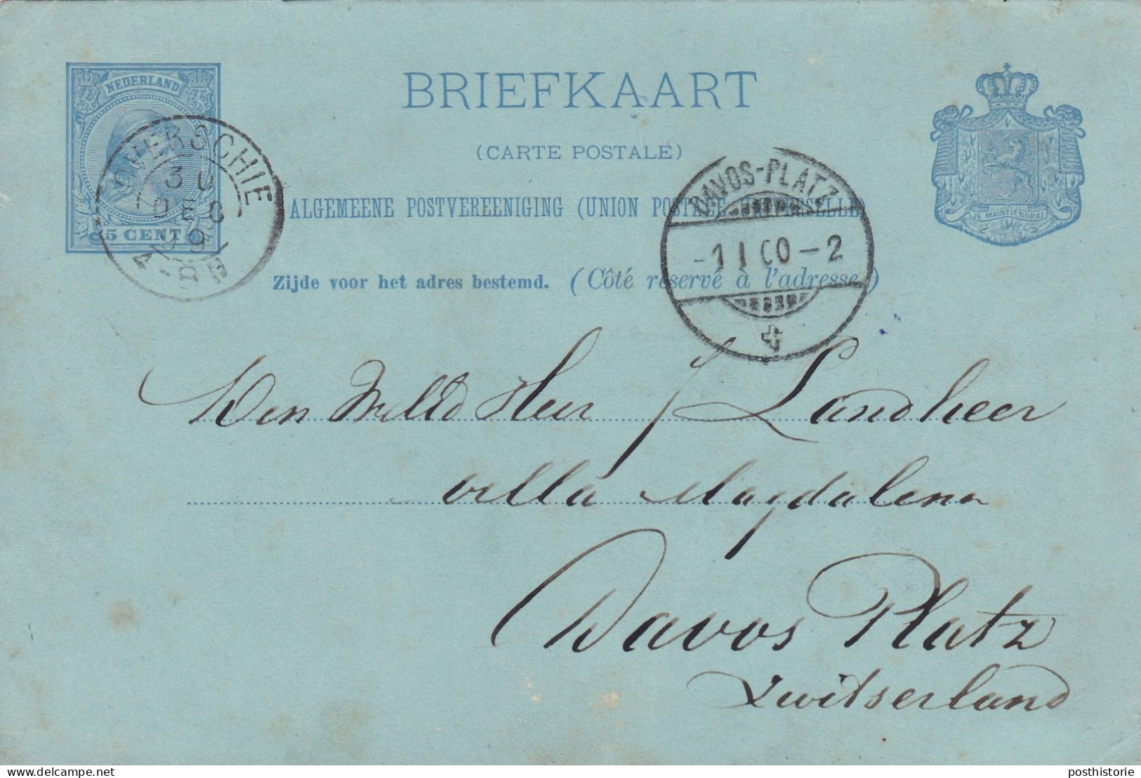 Briefkaart 30 Dec 1899 Overschie (hulpkantoor Kleinrond) Naar Zwitserland - Postal History