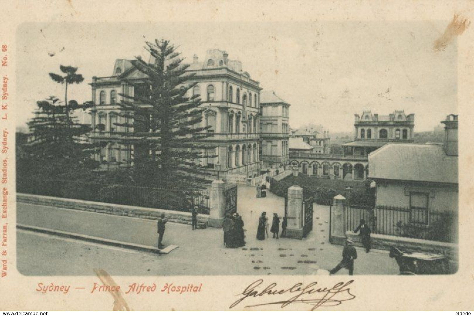 Pioneer Sydney Prince Alfred Hospital  Used And Tax In Montevideo 1905 Edit Ward Farran - Sydney