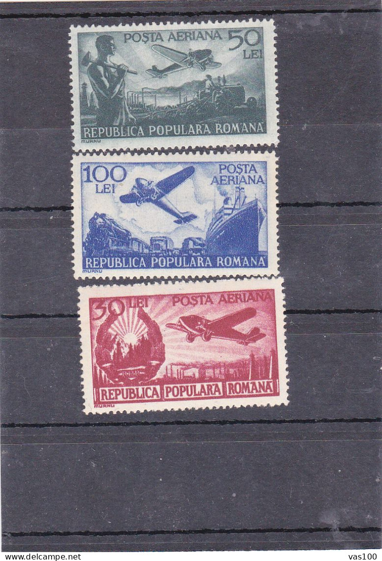 AIR MAIL POST,1948,MI.1162/64, MNH**, ROMANIA. - Unused Stamps
