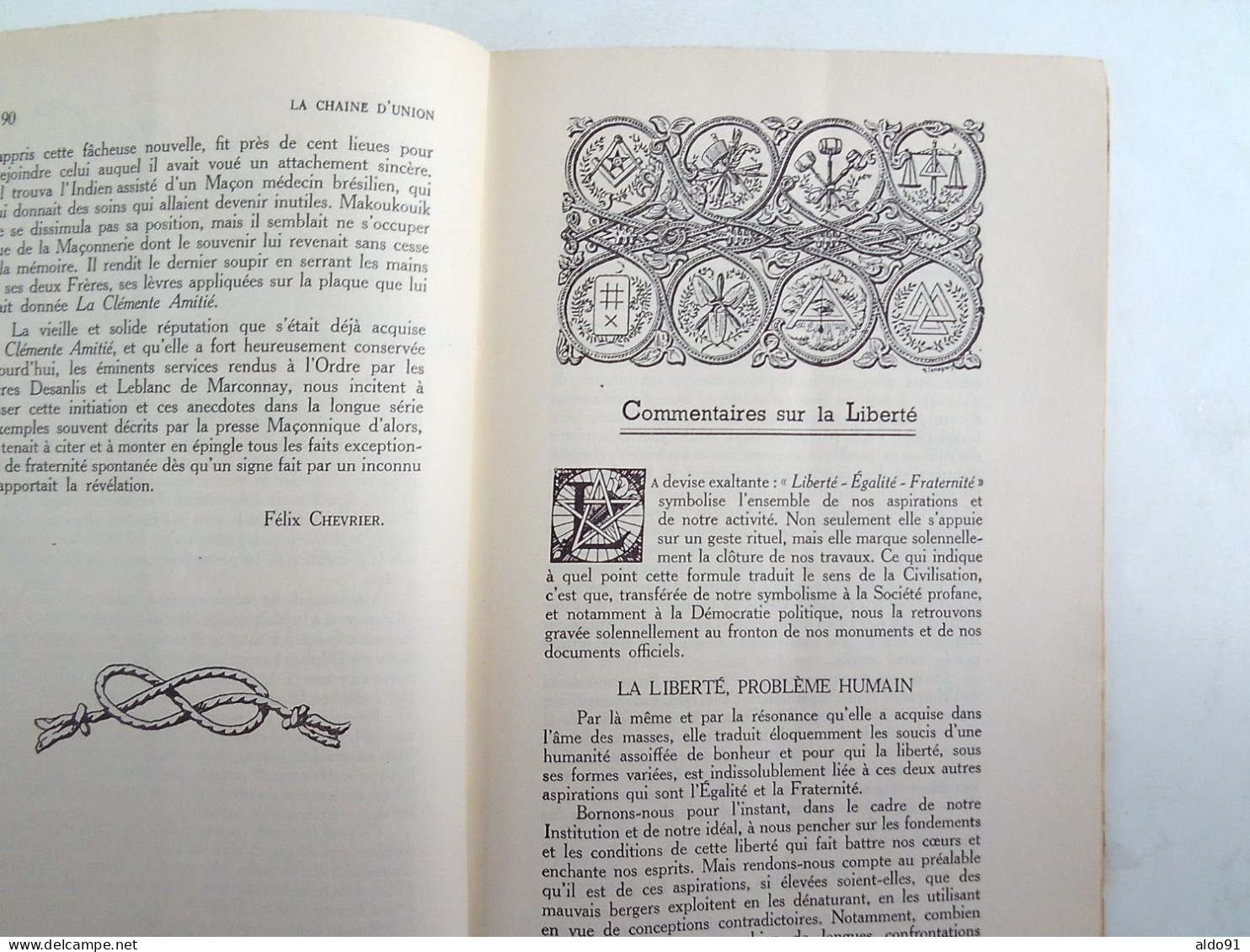 (Franc-Maçonnerie...) -  Revue " LA CHAINE D'UNION "  N° 2 de Novembre 1960...............voir scans