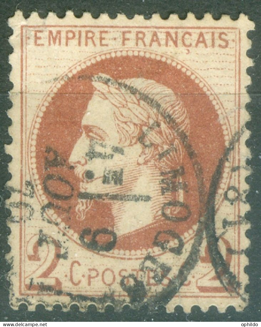 France  26 Ob  Defectueux    - 1863-1870 Napoléon III Lauré