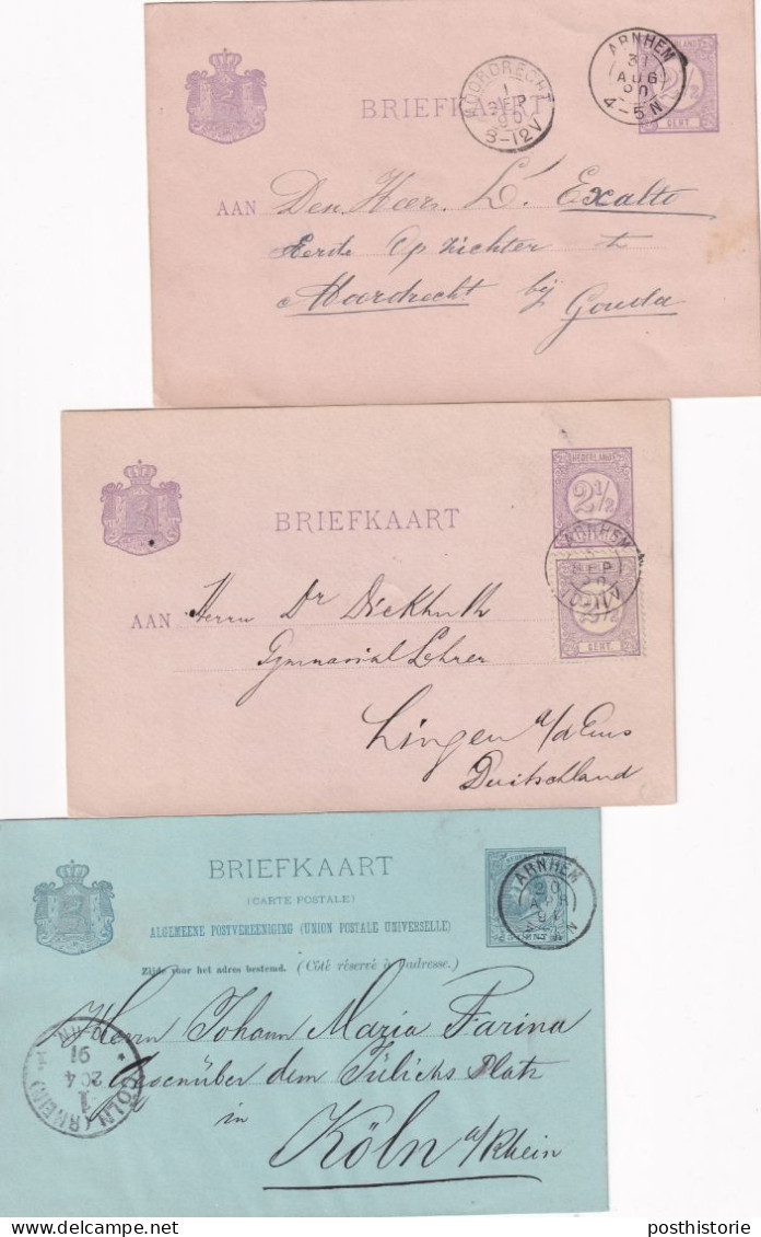 Briefkaarten 1890 1890 En 1891 Arnhem  (kleinrond) - Marcophilie