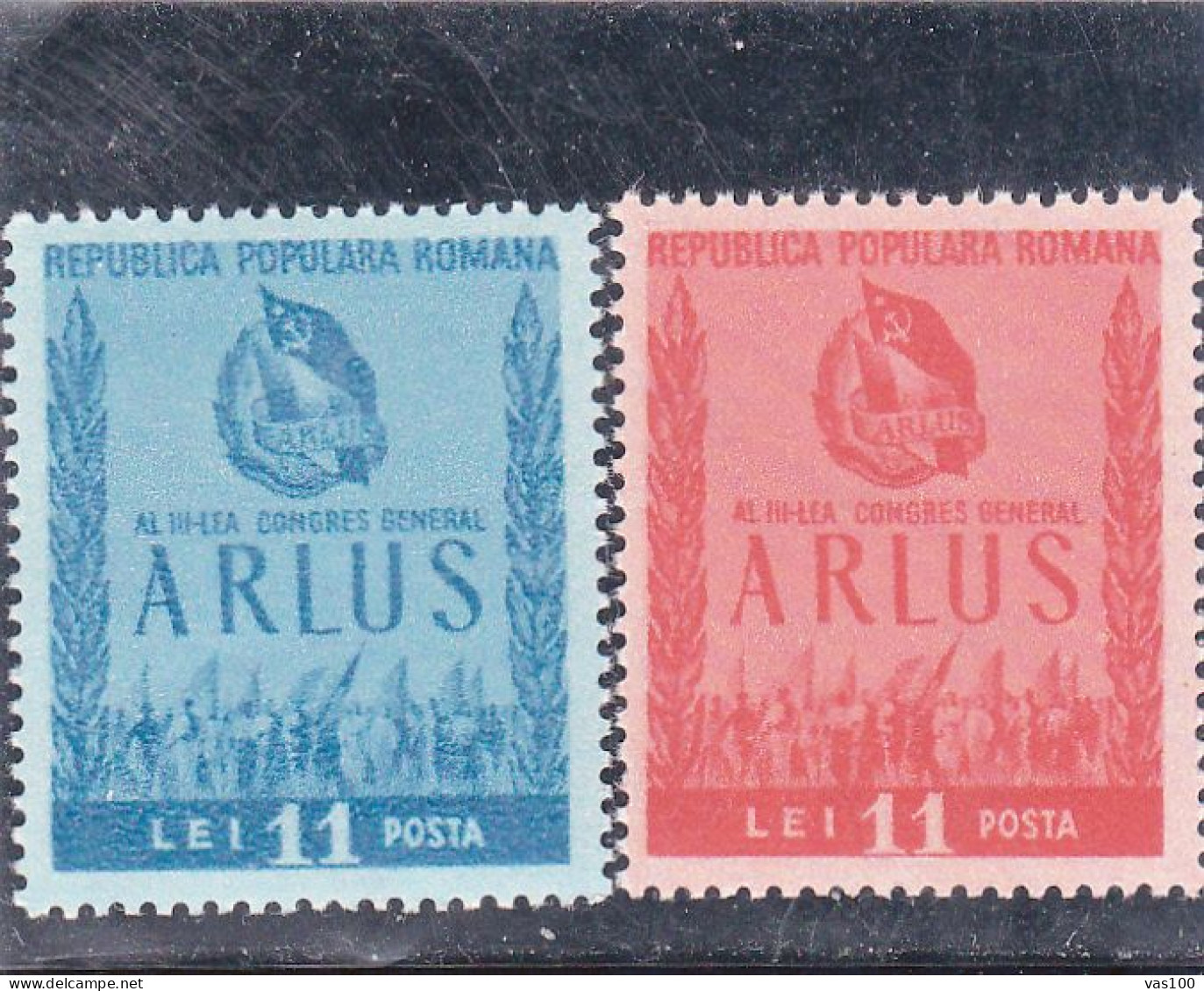 ARLUS CONGRESS,1950,MI.1240/41, MNH**, ROMANIA. - Nuovi