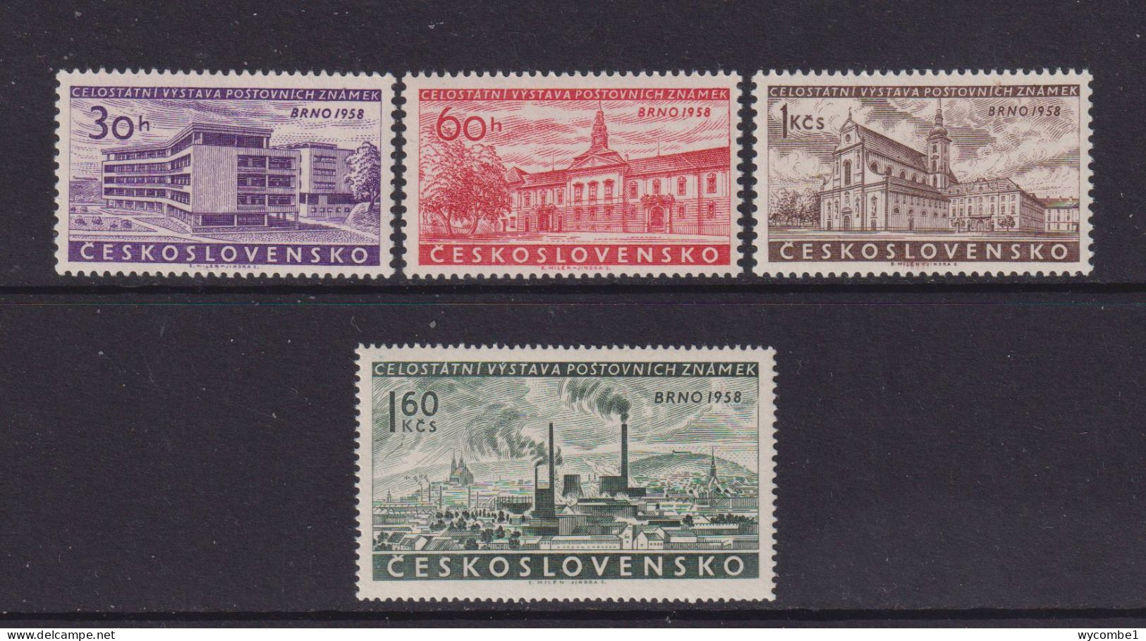 CZECHOSLOVAKIA  - 1958 Brno Stamp Exhibition Set  Never Hinged Mint - Unused Stamps