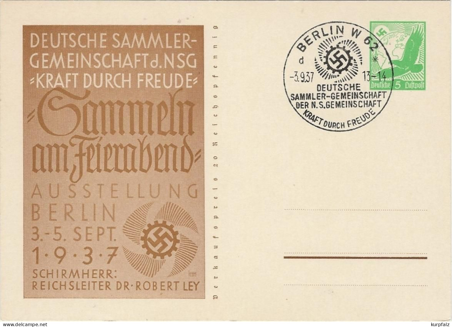 Deutsches Reich - Ganzsache P 245, Sammeln Am Feierabend KdF, Mit Sonderstempel 1937 - Postkarten