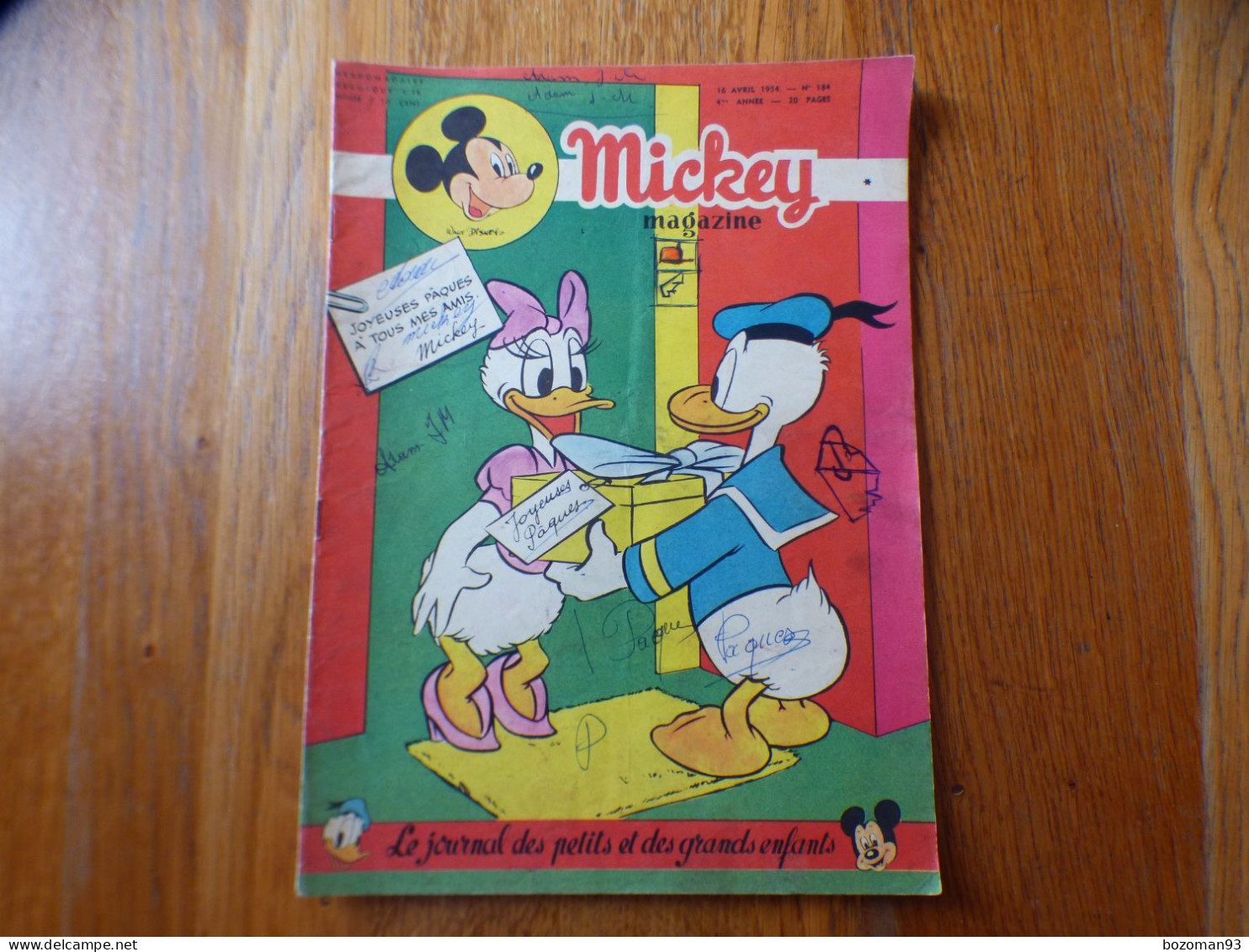 JOURNAL MICKEY BELGE N° 184 Du 16/04/1954  Avec PETER PAN   COVER DONALD - Journal De Mickey