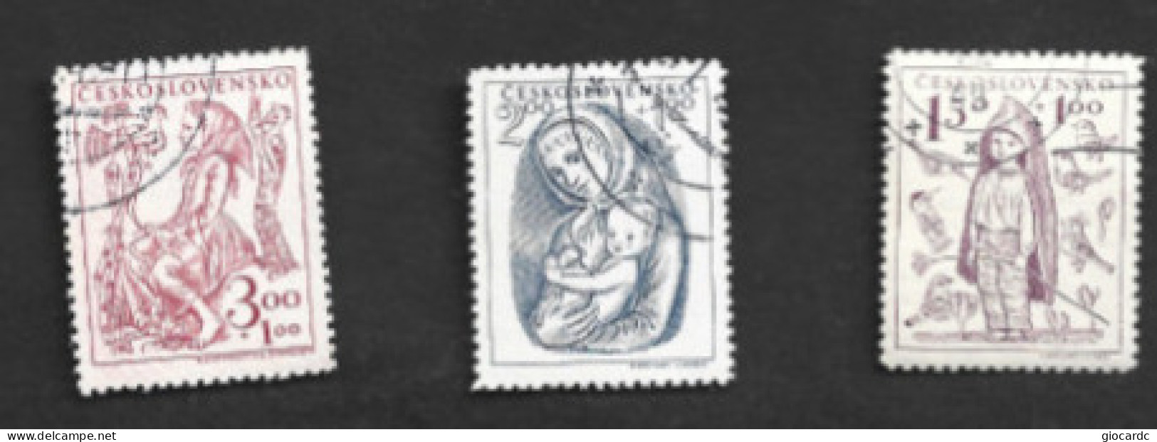 CECOSLOVACCHIA (CZECHOSLOVAKIA) - SG 532.534  - 1948 CHILD WELFARE (COMPLET SET OF 3) - USED - Oblitérés