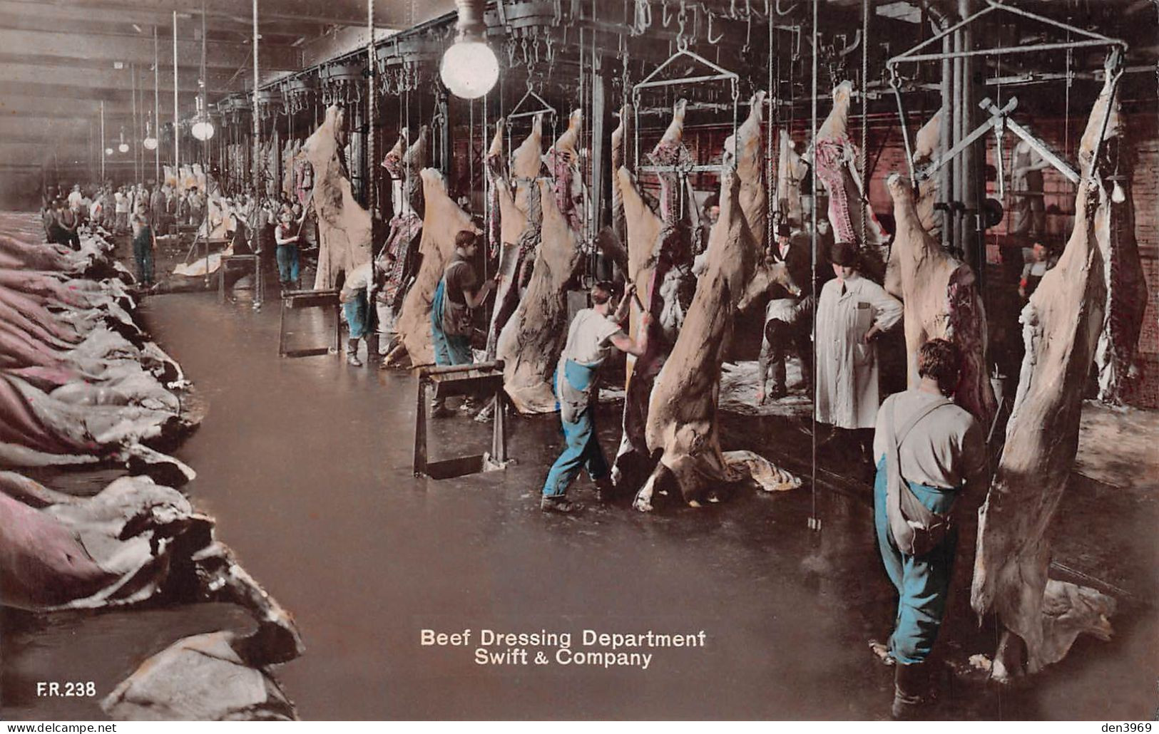Etats-Unis - CHICAGO - Swift & Company, Beef Dressing Department - Abattoir, Boucherie - Timbre Neuf Poinçonné (2 Scans) - Chicago