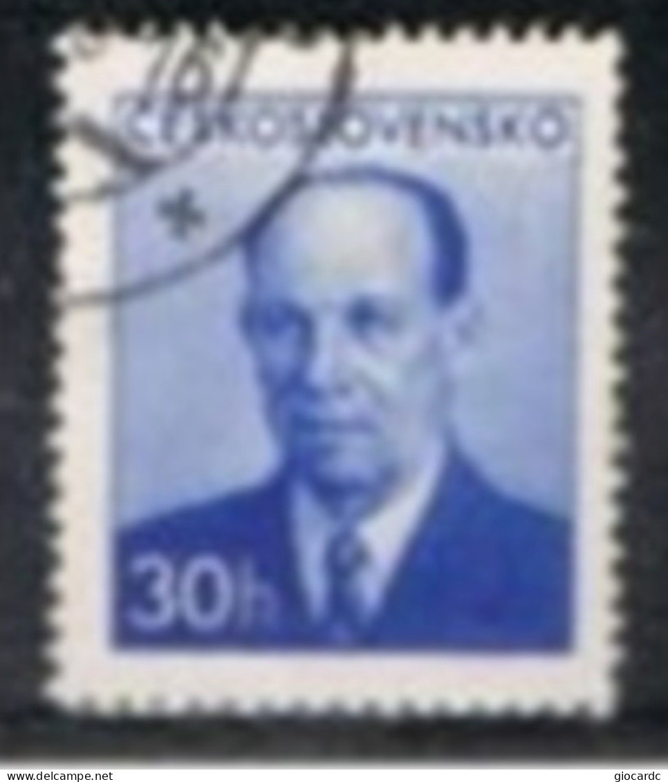 CECOSLOVACCHIA (CZECHOSLOVAKIA) - SG 776 - 1953 PRESIDENT ZAPOTOCKY 60  - USED - Used Stamps