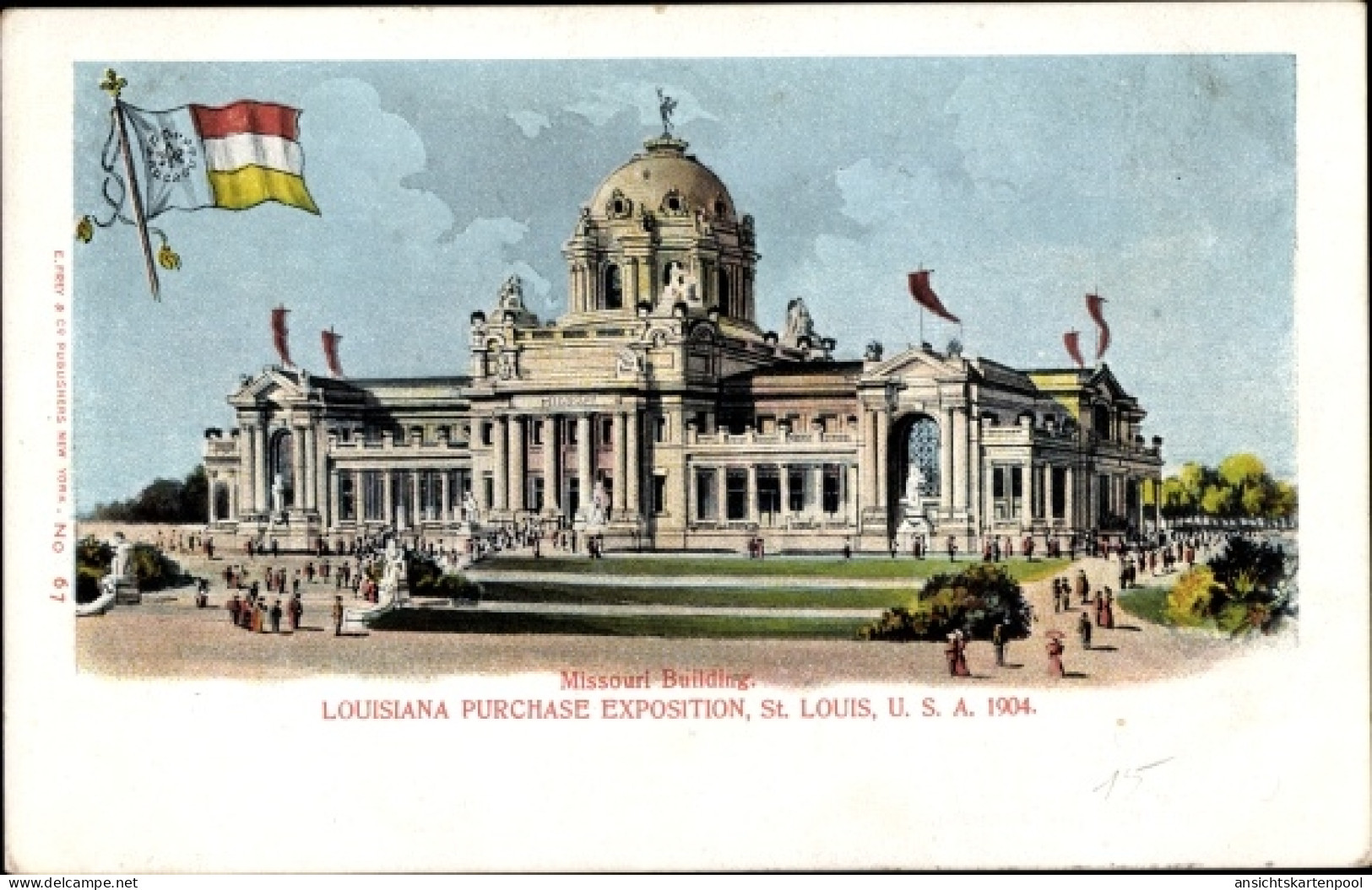 Lithographie Saint Louis Missouri USA, Louisiana Purchase Exposition 1904, Missouri Building - Autres & Non Classés