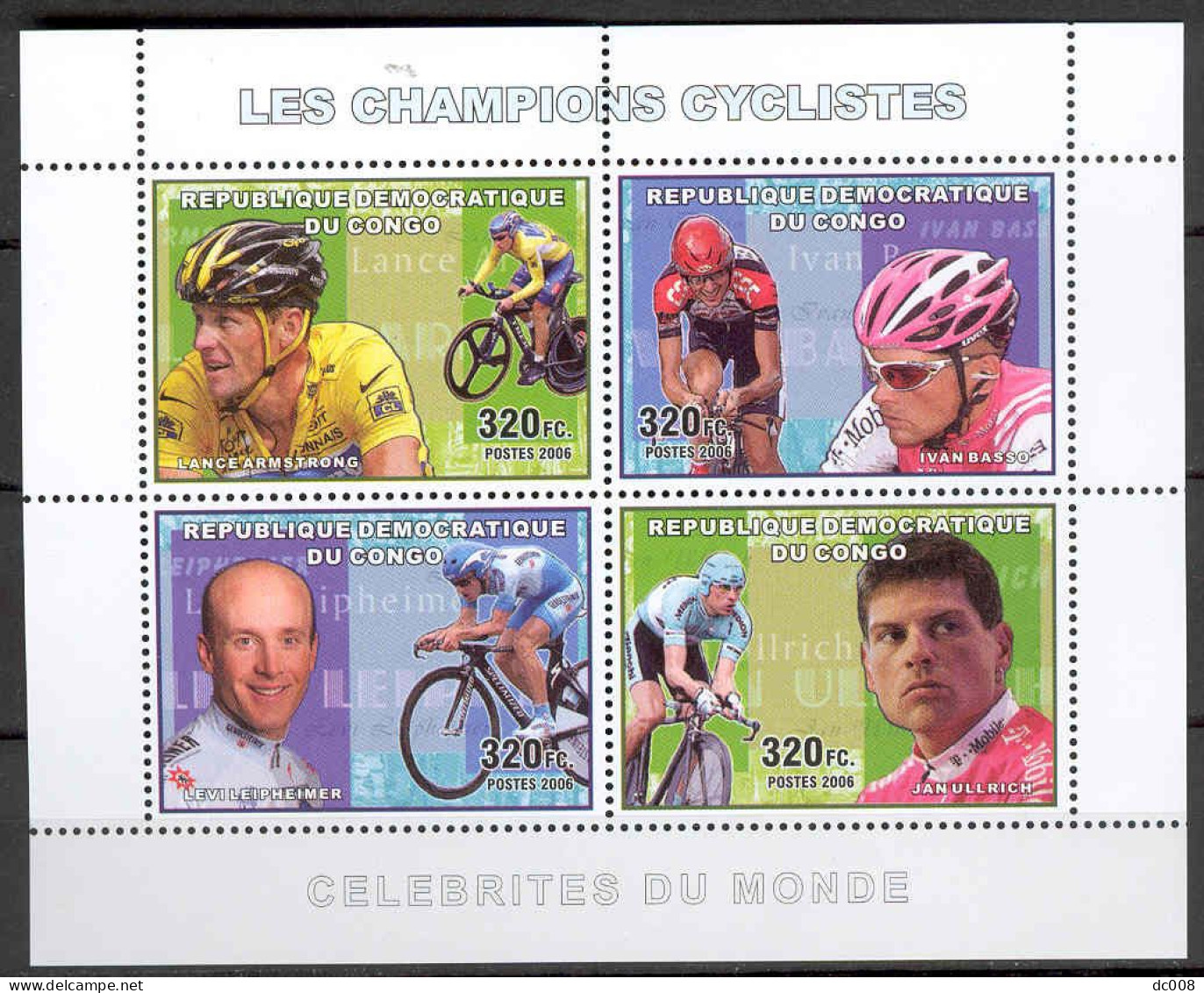 COB 2388-91 + BL402-5 Les Champions Cyclistes Complet-volledig 5 Blocs - Nuevos