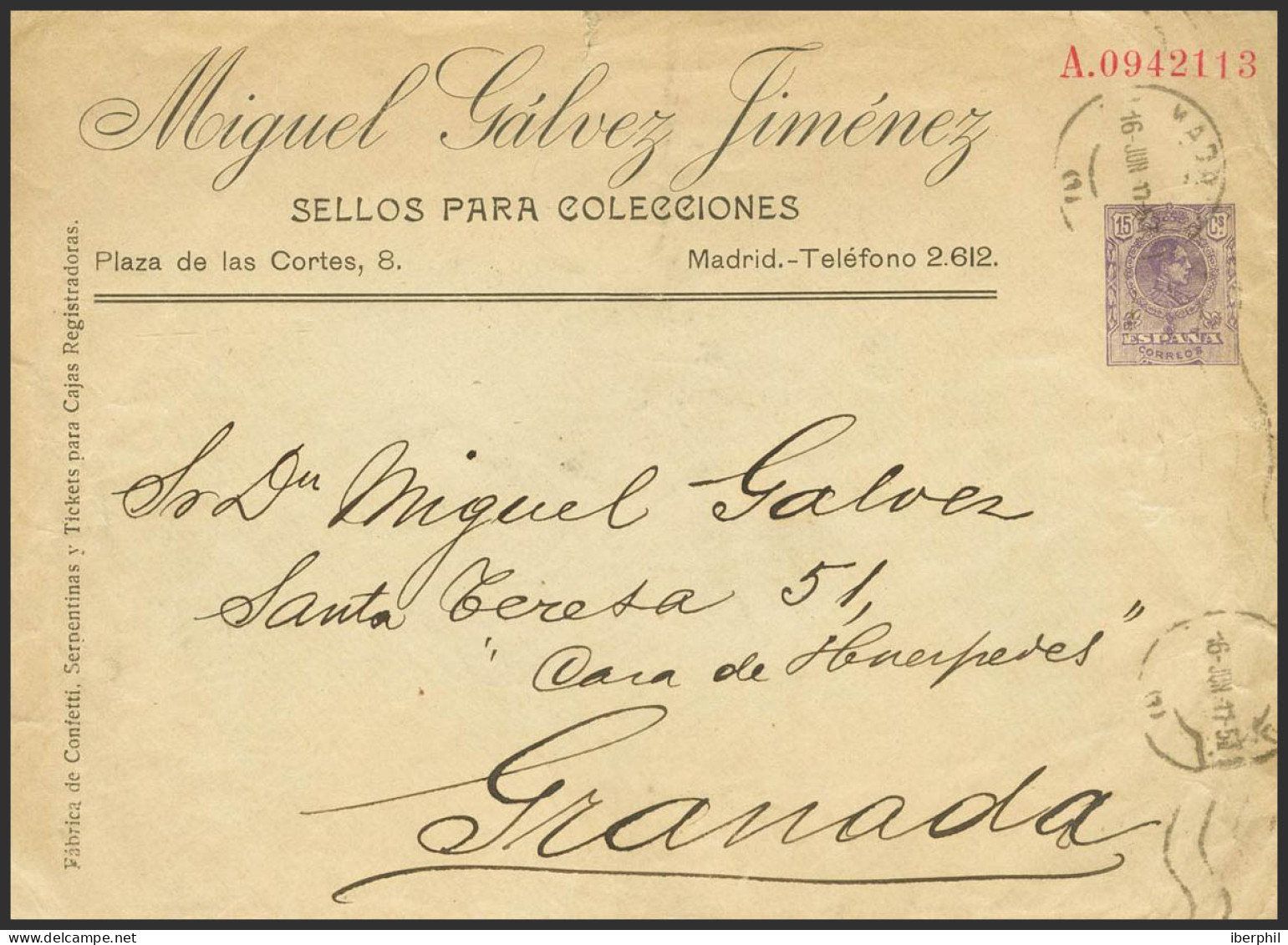 Entero Postal. Entero Postal Privado - Andere & Zonder Classificatie