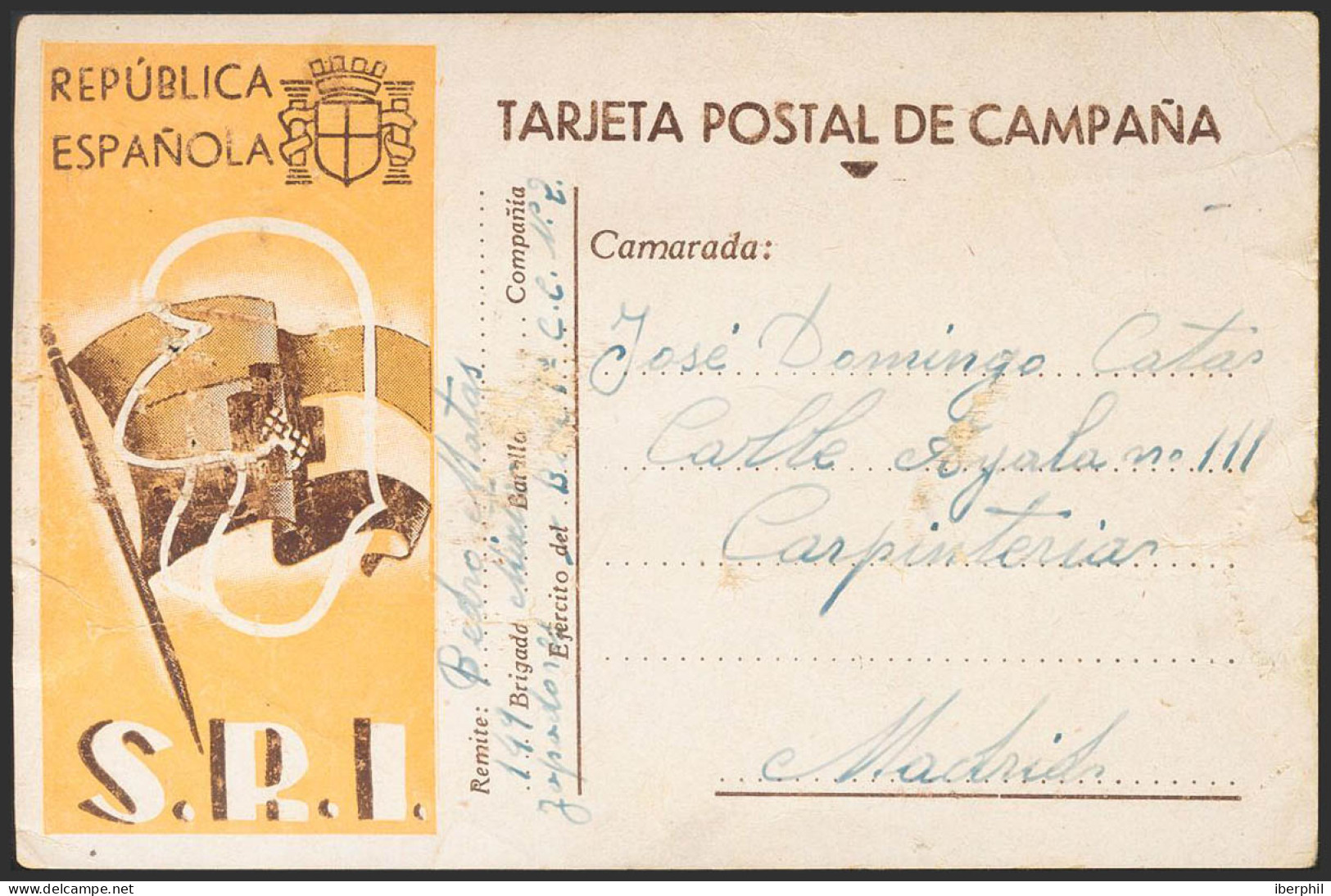 Guerra Civil. Tarjeta Postal Republicana - Andere & Zonder Classificatie