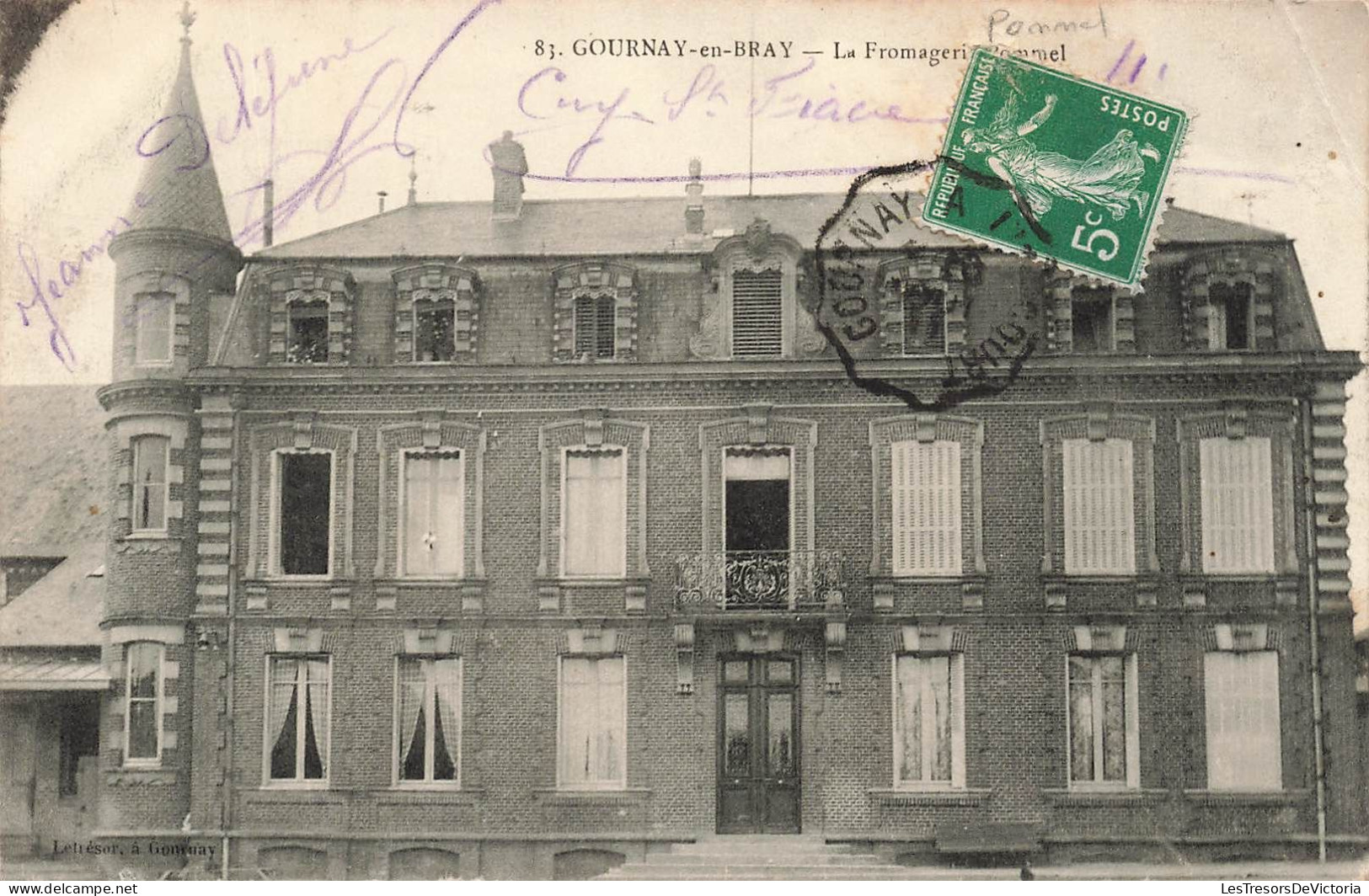 FRANCE - Gournay En Bray - La Fromagerie Pommel - Animé - Oblitération Ambulante - Carte Postale Ancienne - Gournay-en-Bray