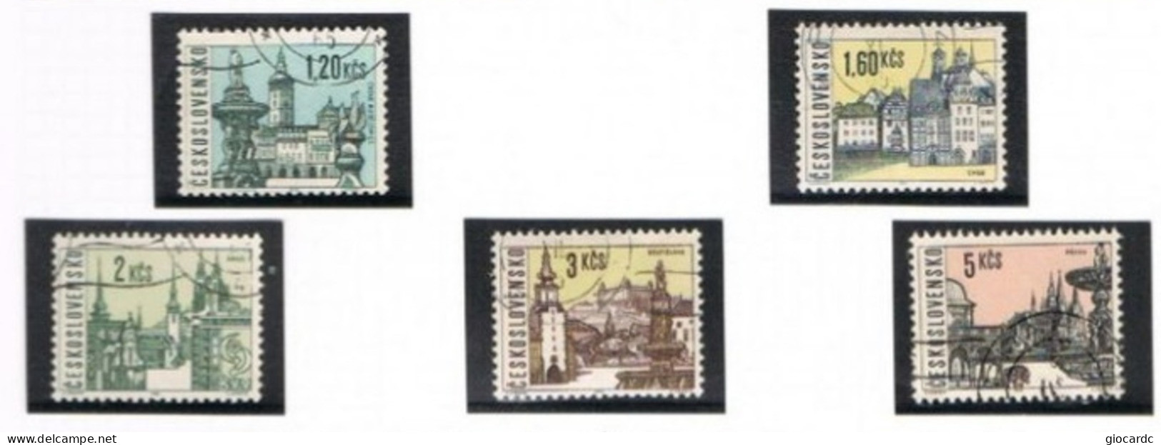 CECOSLOVACCHIA (CZECHOSLOVAKIA) - YV 1443.1447  - 1965 TOWNS - USED - Usados