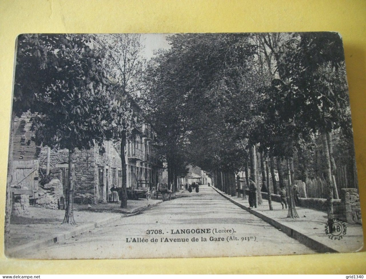 48 8041 CPA 1915 - 48 LANGOGNE - L'ALLEE DE L'AVENUE DE LA GARE - ANIMATION. - Langogne