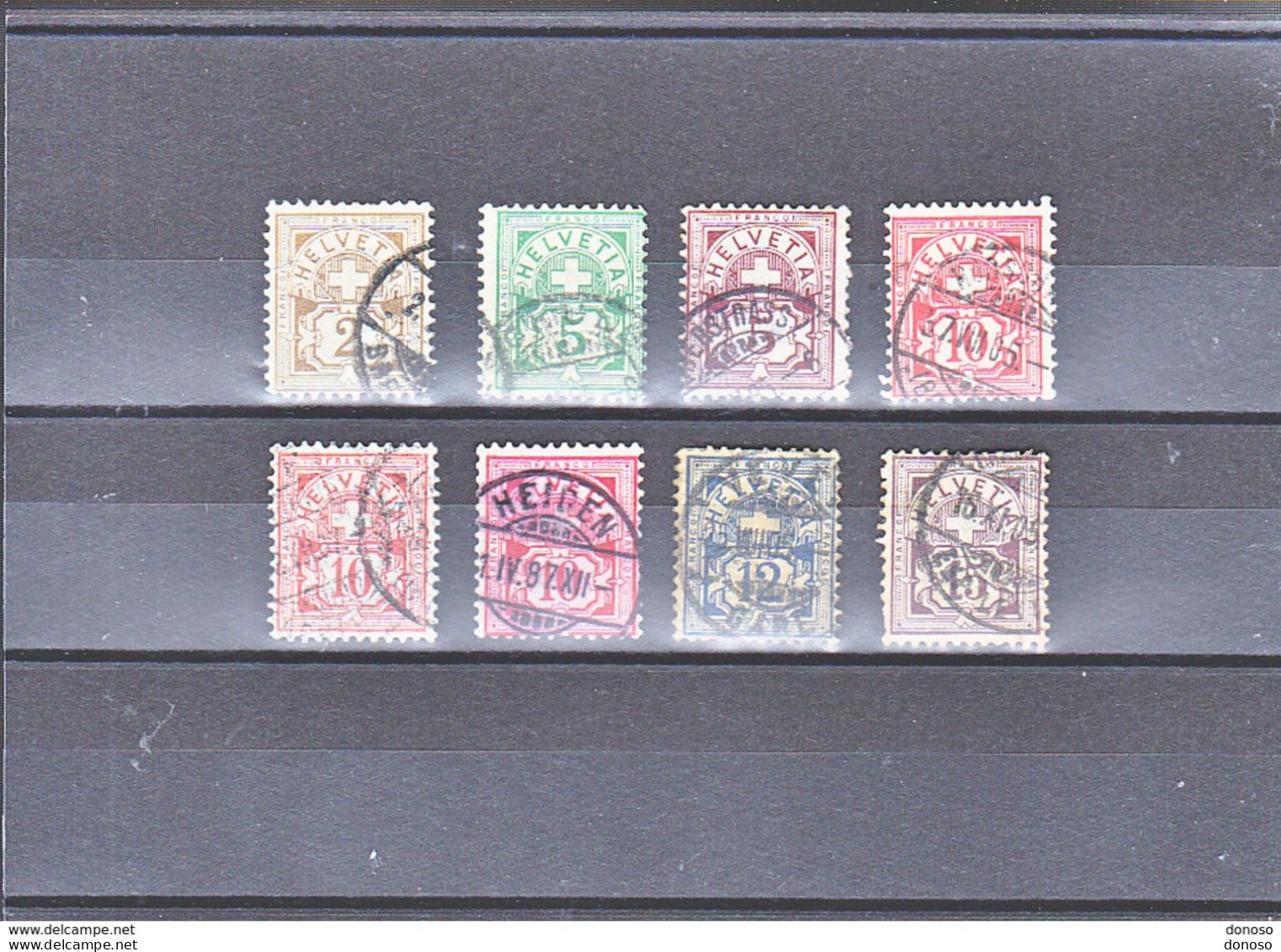 SUISSE 1882-1899 Yvert 63 + 65-68 + 70 + 67a-67b Oblitérés, Used, Cote : 20 Euros - Used Stamps