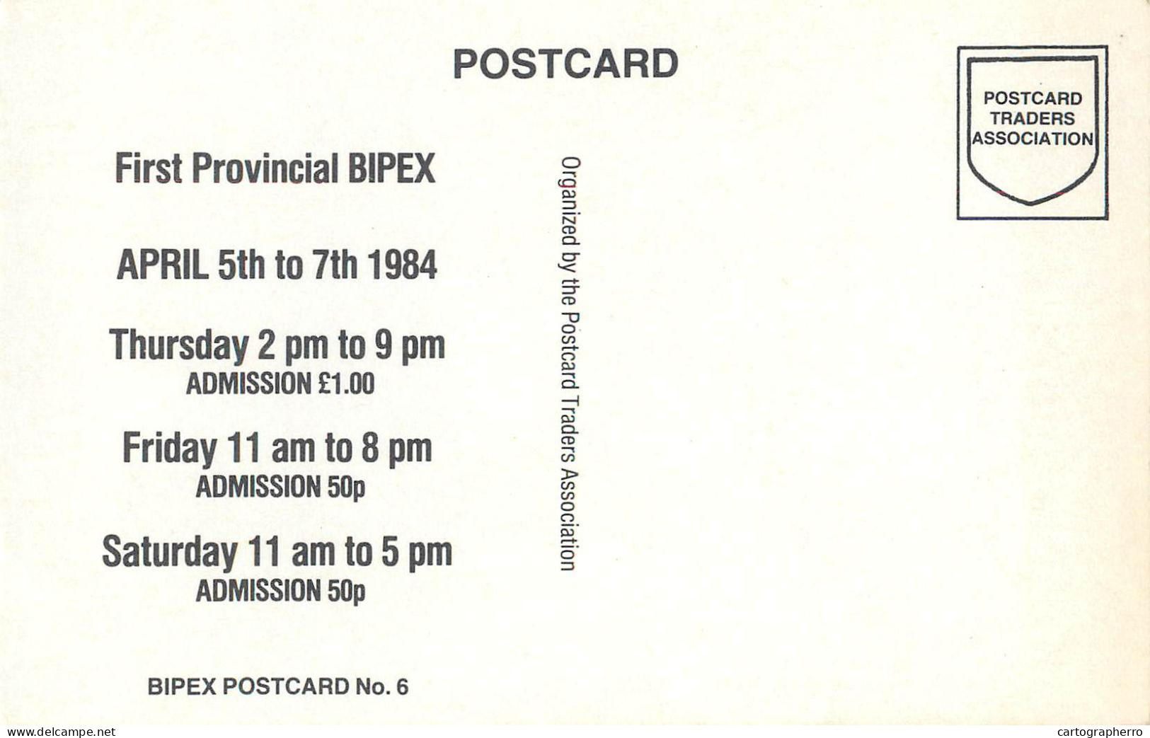 First Provincial Bipex 5-7 April 1984 - Werbepostkarten